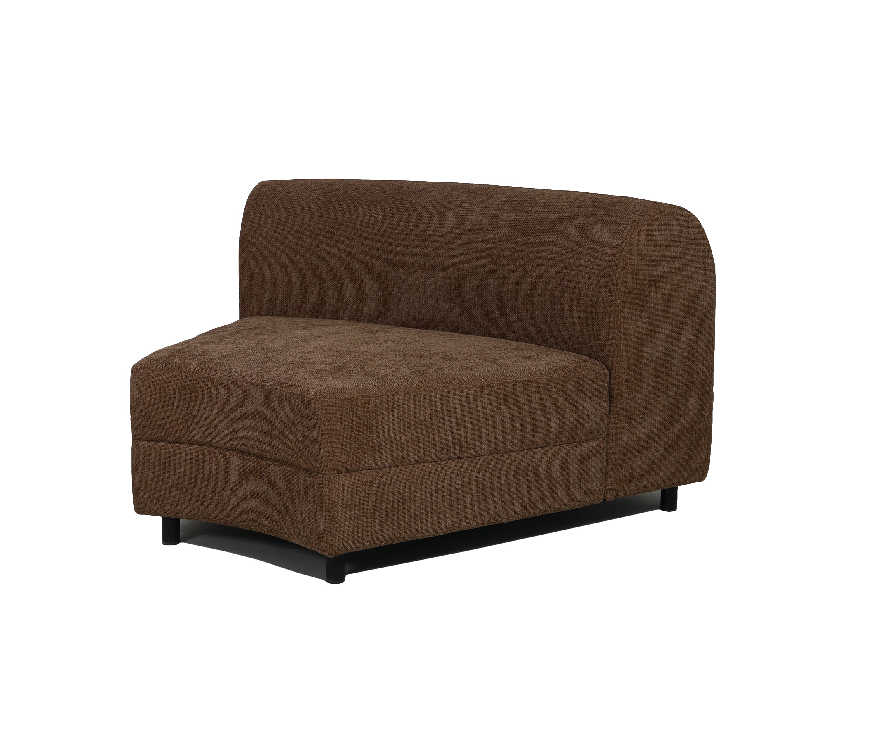 Bouclé Curved Sectional Sofa in Warm Mocha Brown