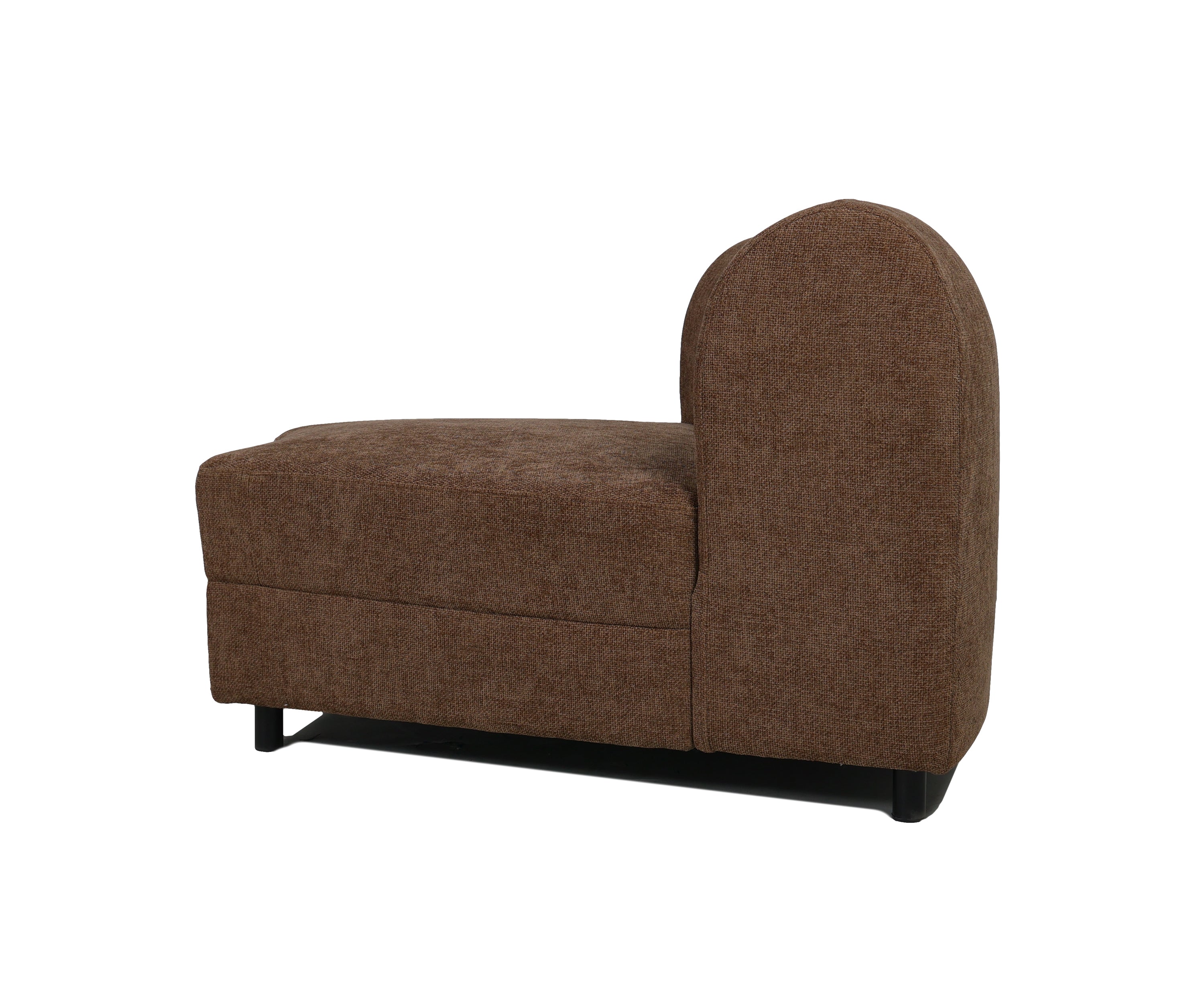 Bouclé Curved Sectional Sofa in Warm Mocha Brown