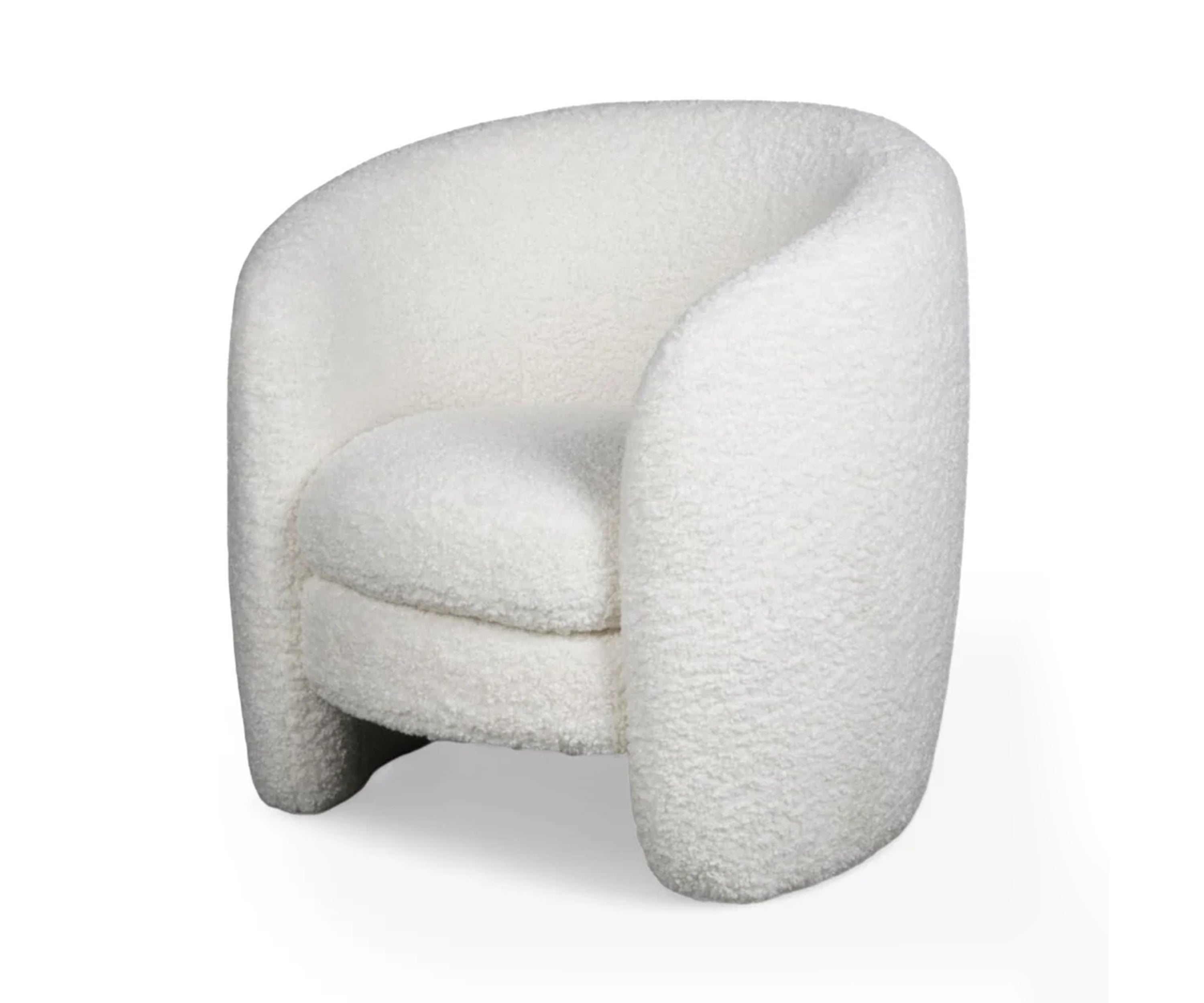 Ivory Bouclé Tub Accent Chair