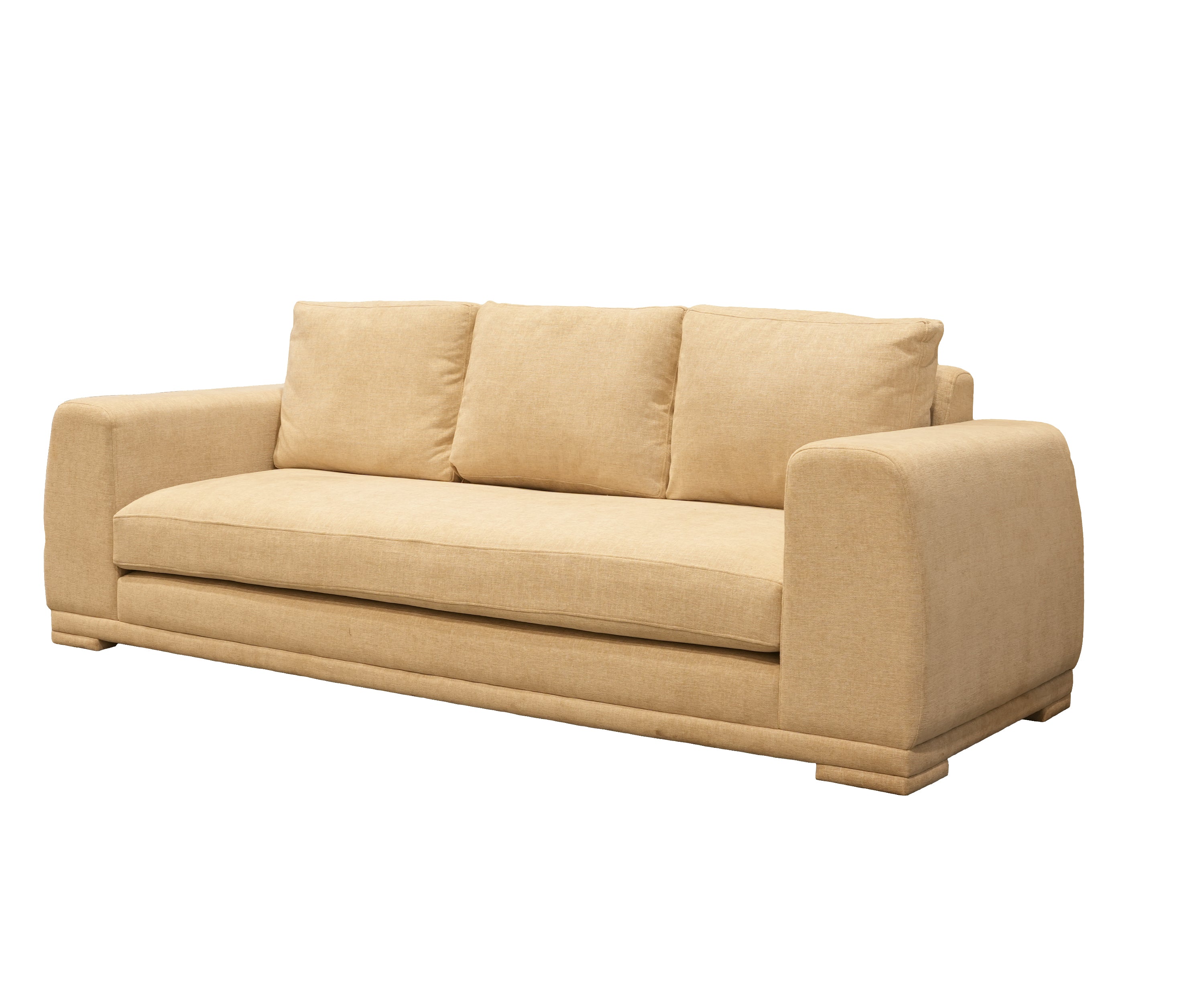 Modern Upholstered 3-Seater Sofa with Wide Arms