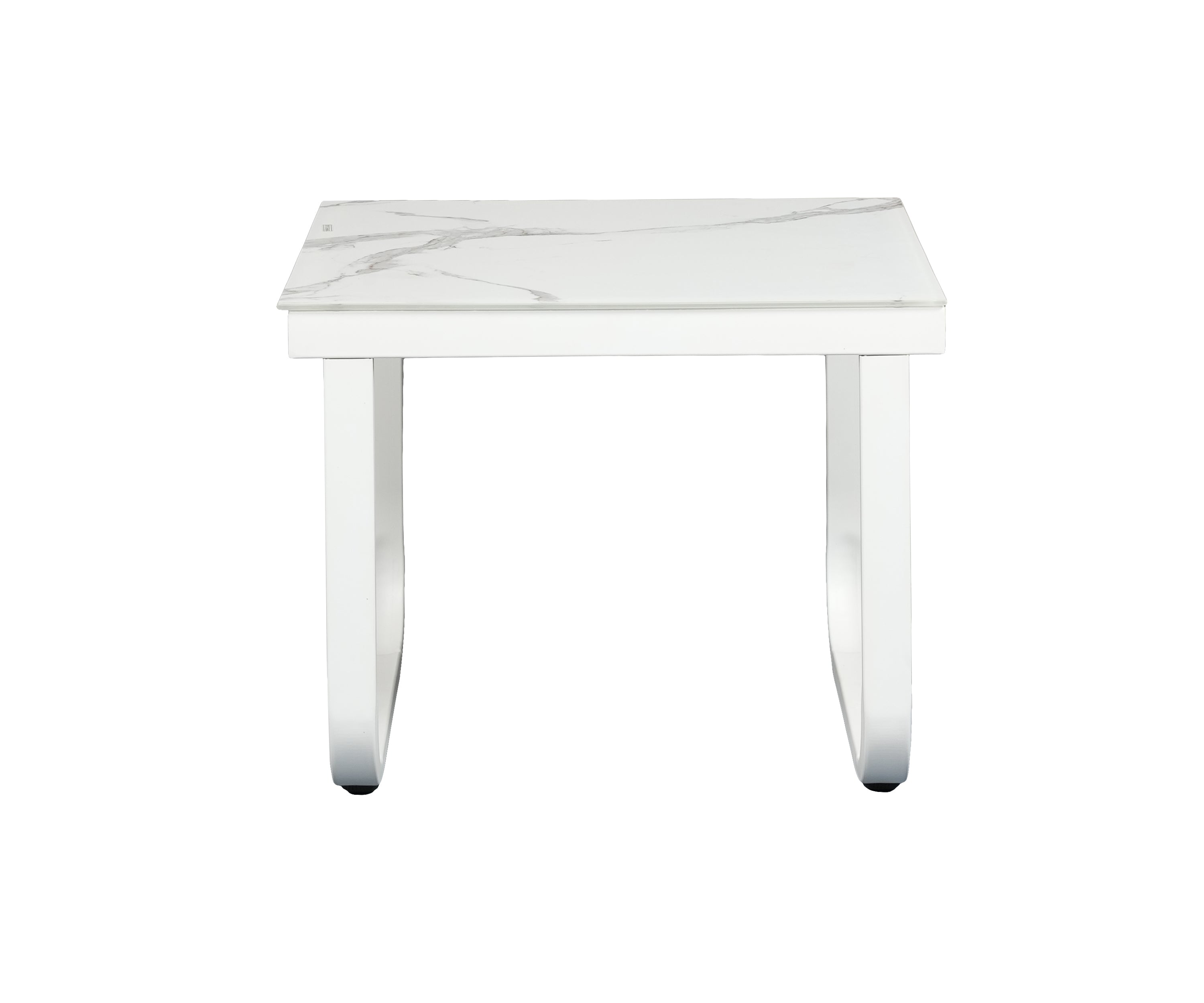 Outdoor Metal Side Table with Curved Open-frame Legs