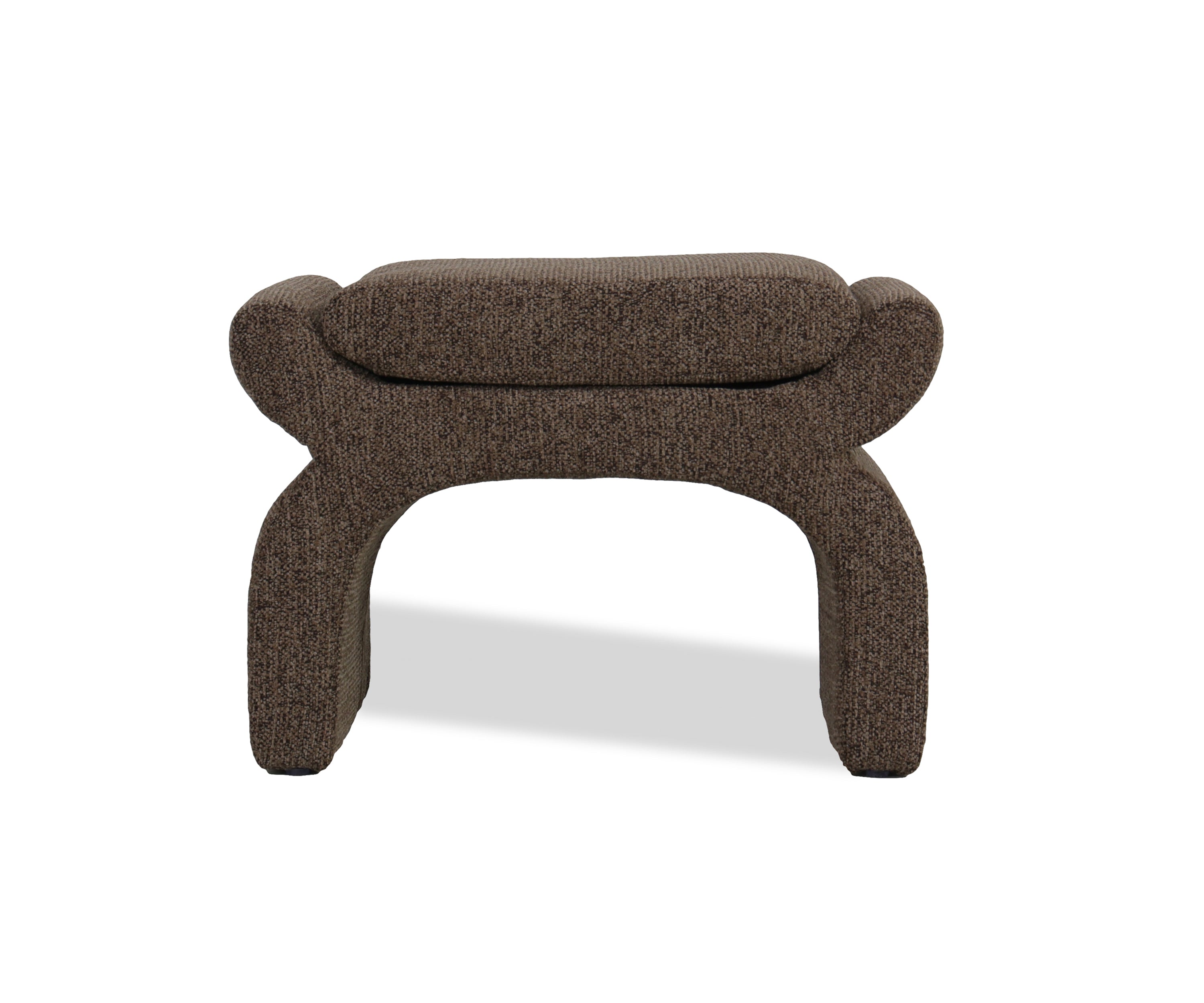Upholstered Arch Ottoman Stool in Chenille