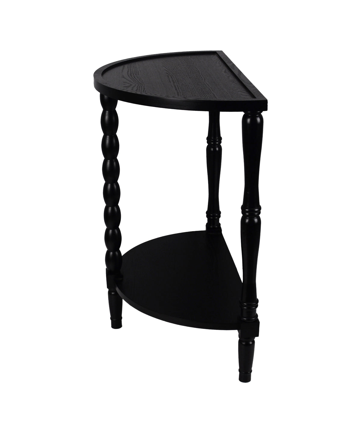 Half-Round Two-Tier Console Table with Spindle Turned Legs