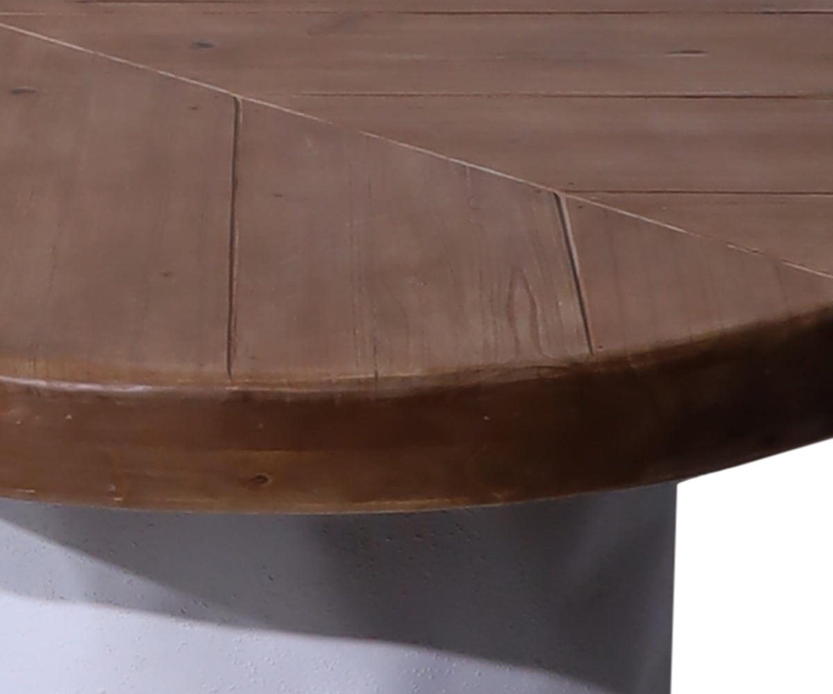 Two Toned Oval Wooden Coffee Table with Twin Pedestals
