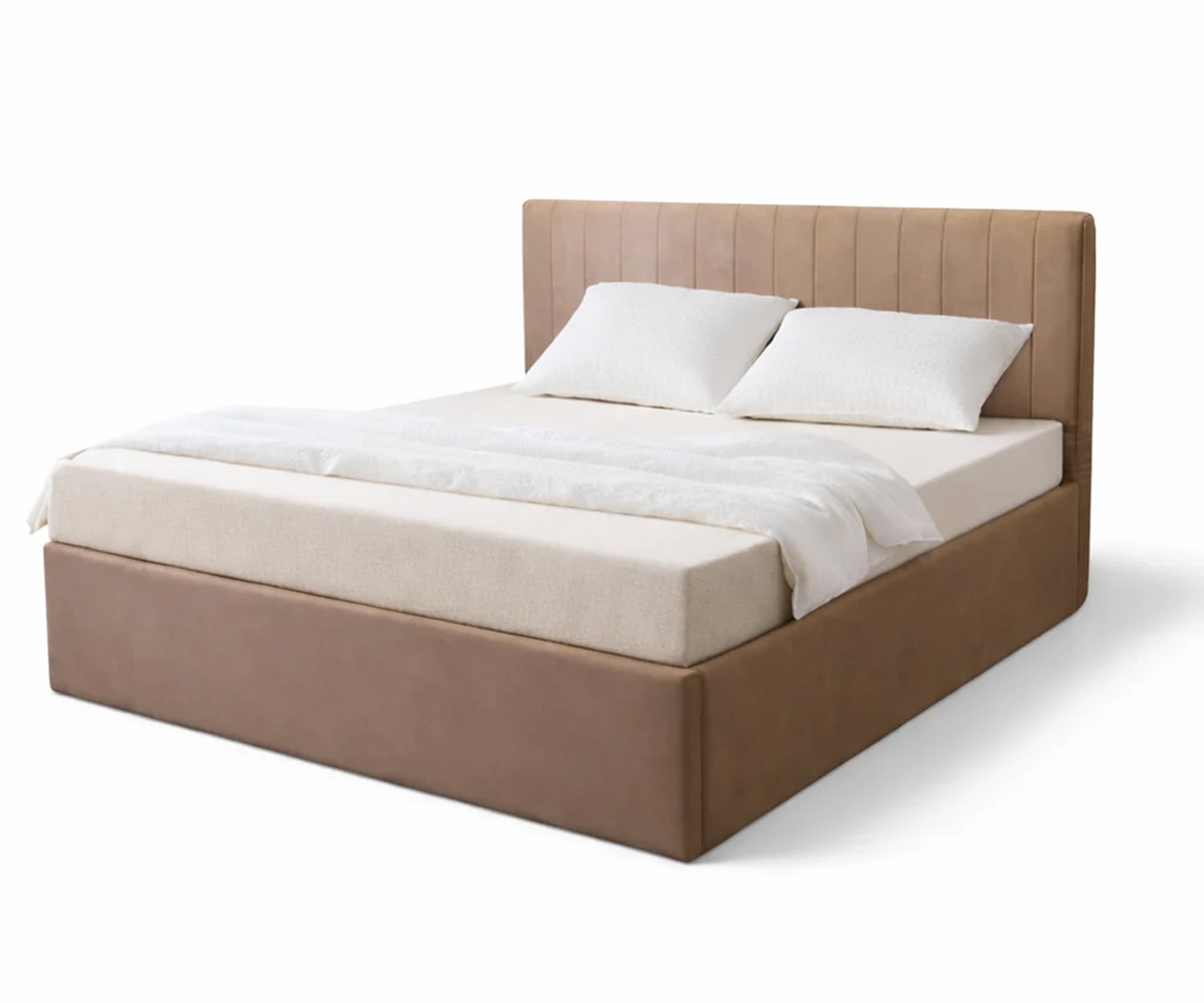 Velvet Storage Bed with Vertical Channel Tufted Headboard