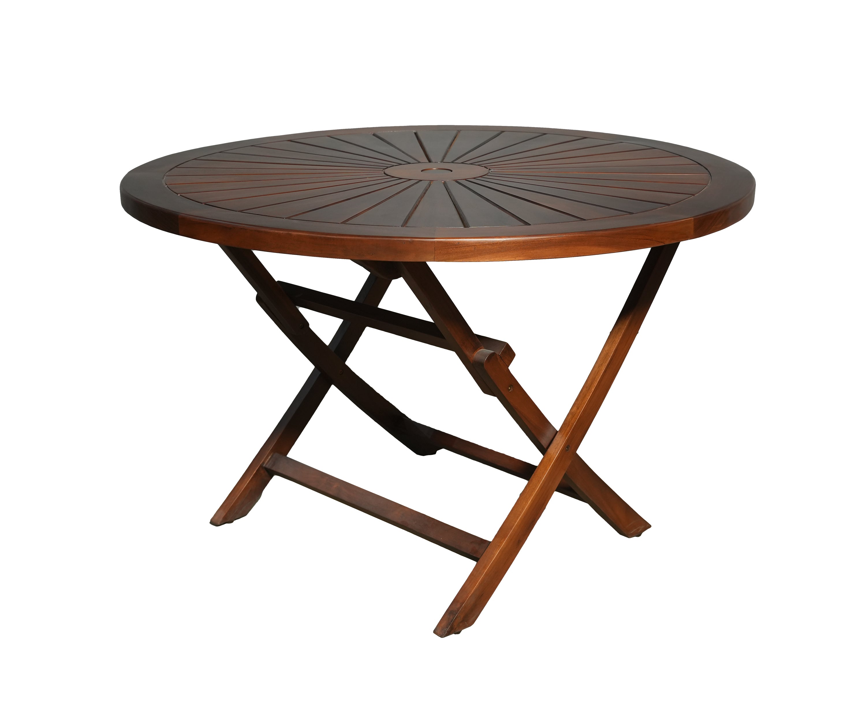 Concentric Circle Teak Outdoor Dinner Table