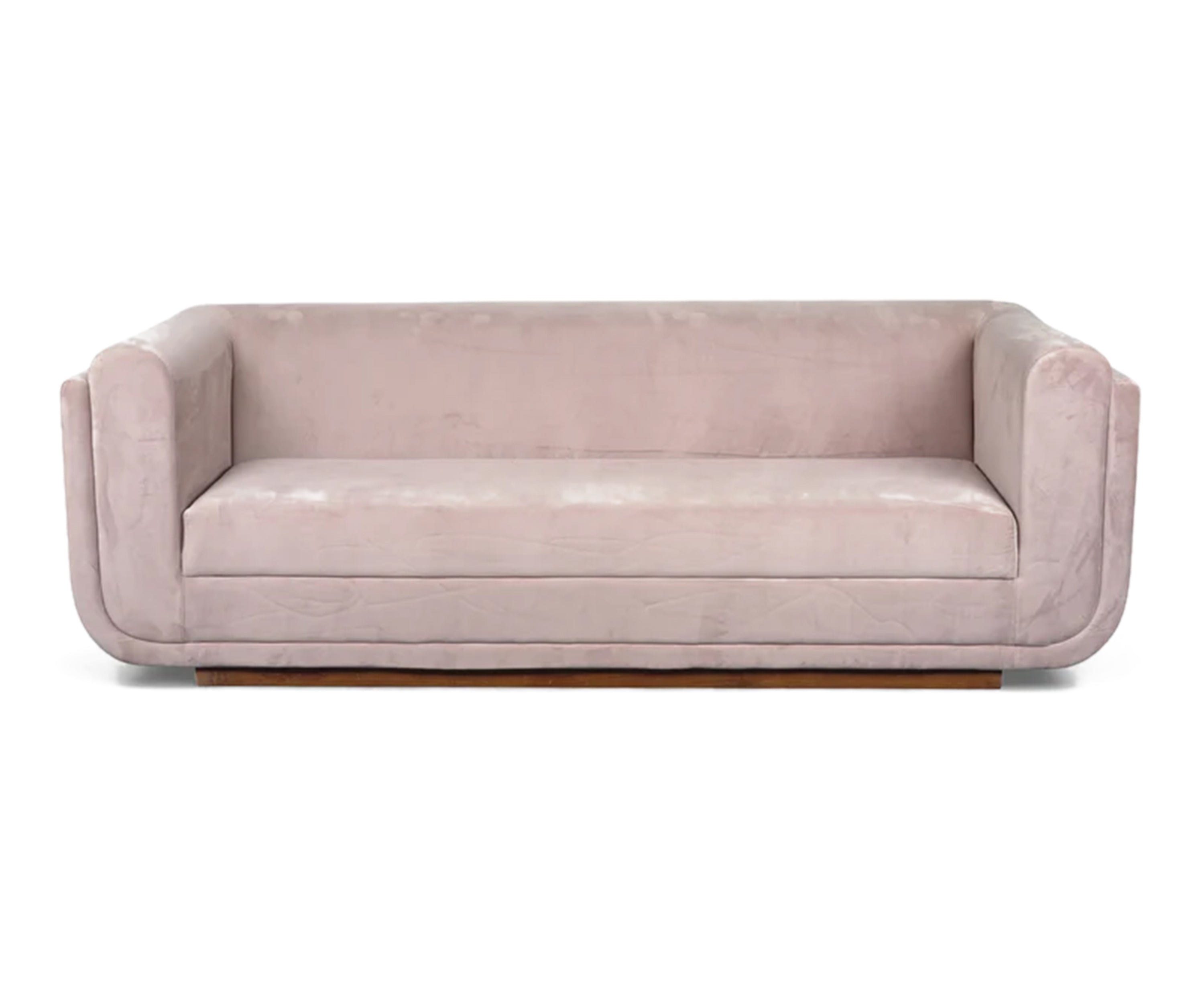Rounded Edge 3 Seater Velvet Sofa