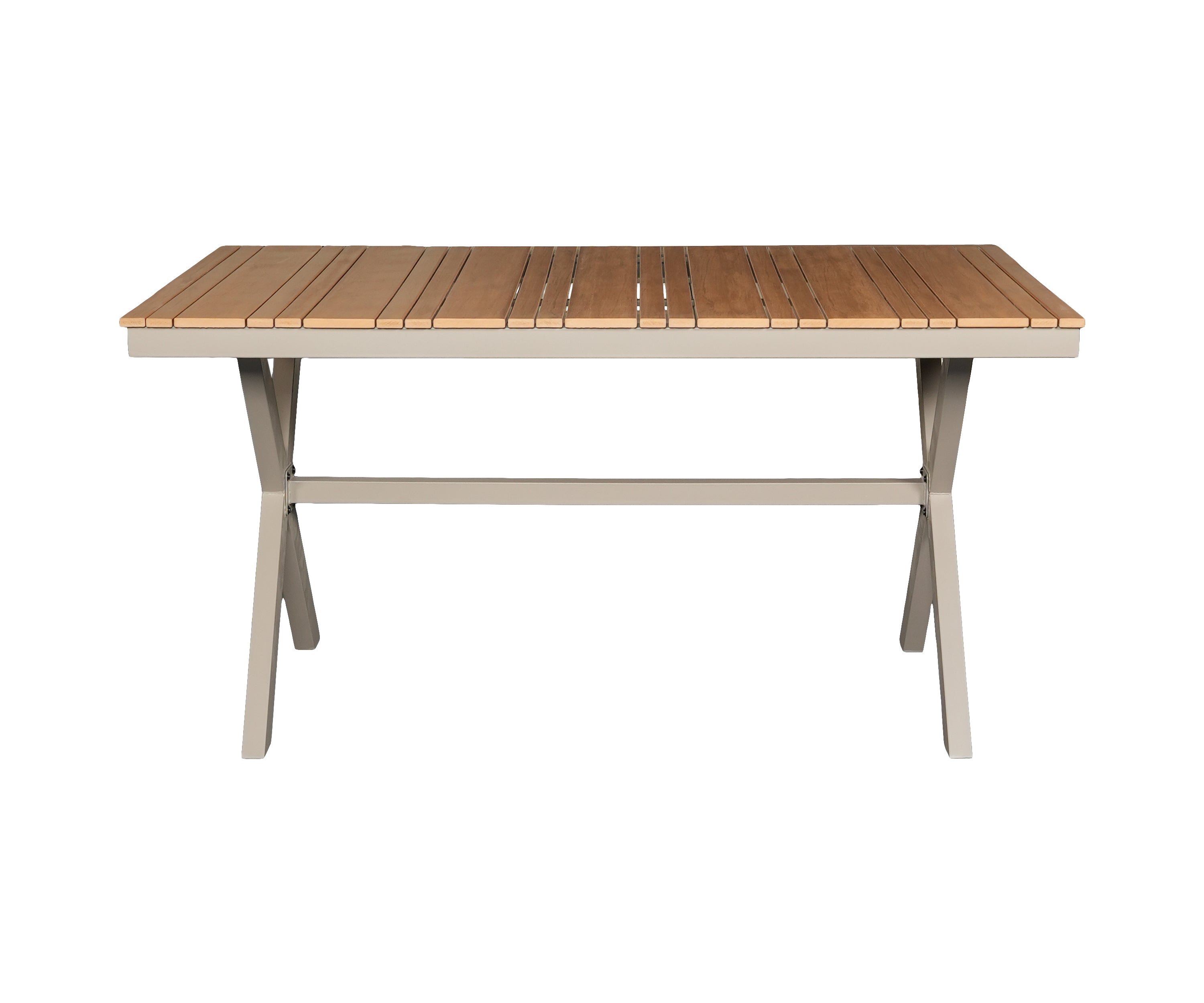 Outdoor Dining Table with Slatted Top