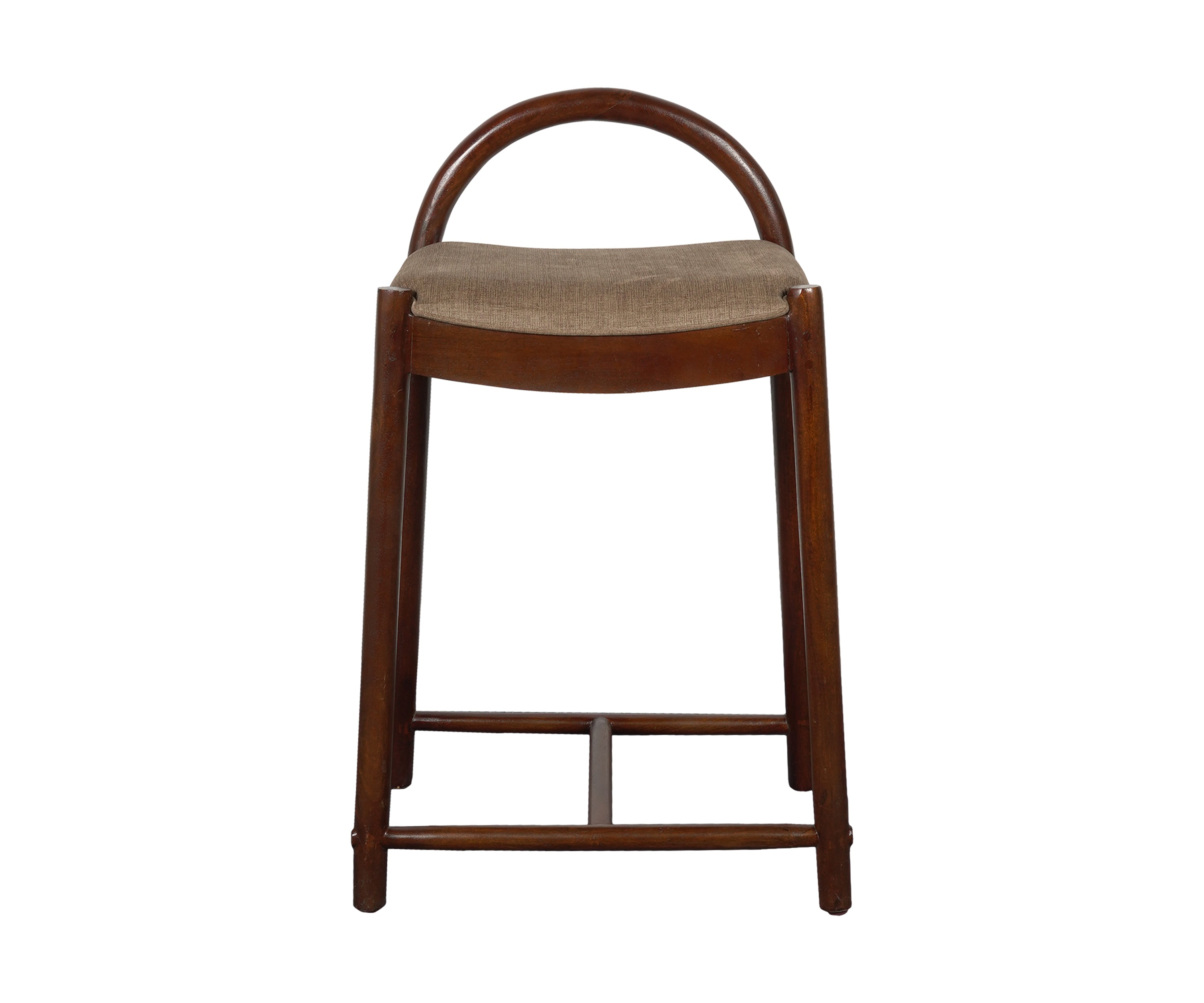 Arched Wooden Bar Chair with Upholstered Seat
