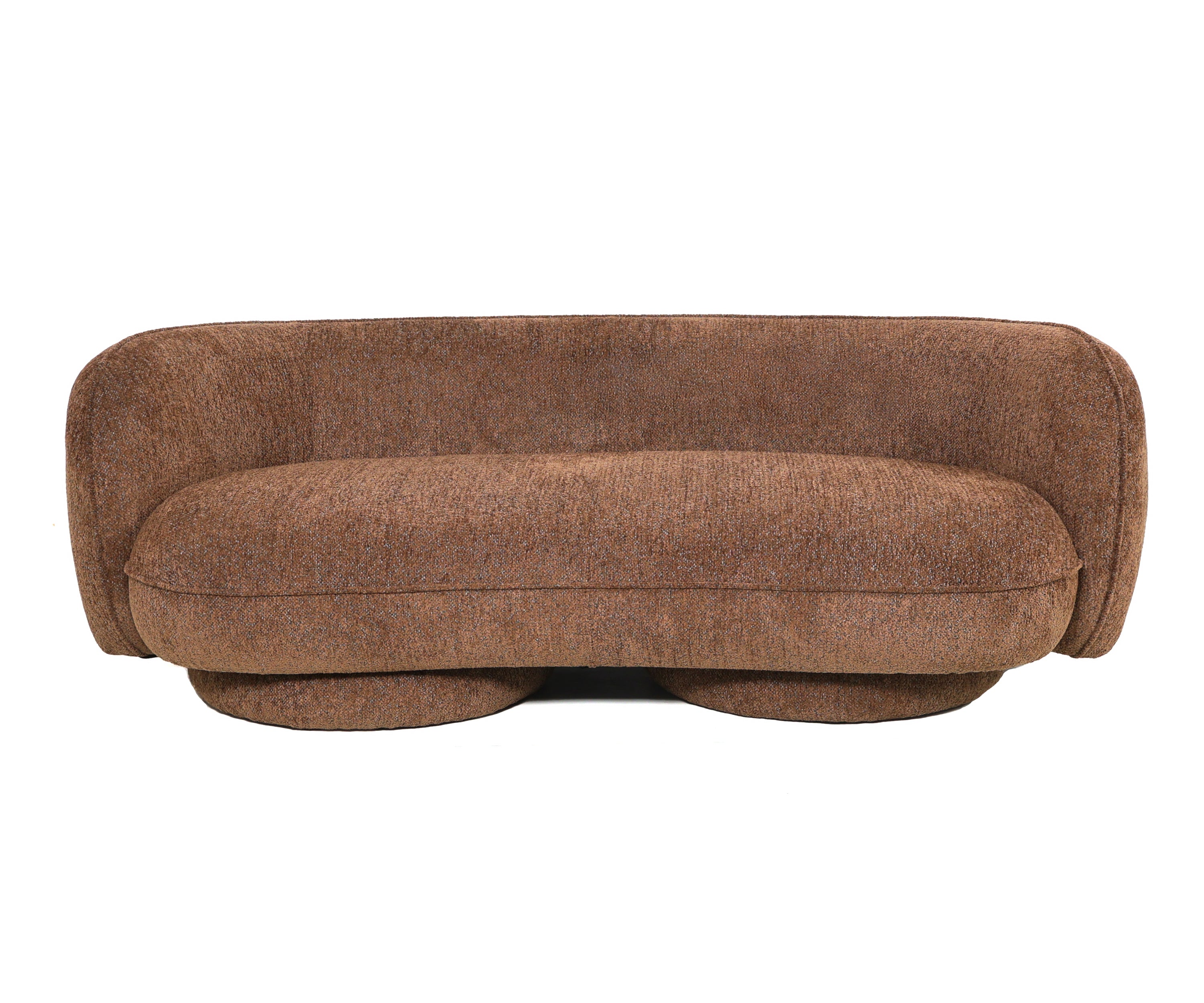 Bouclé Upholstered Curved Sofa