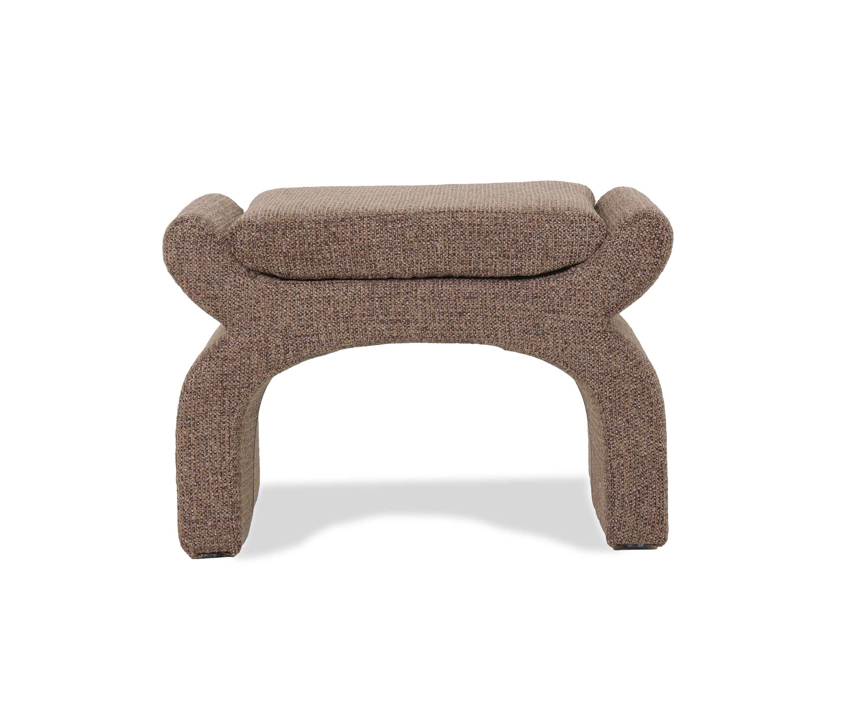 Arch Ottoman Stool in Mocha Chenille