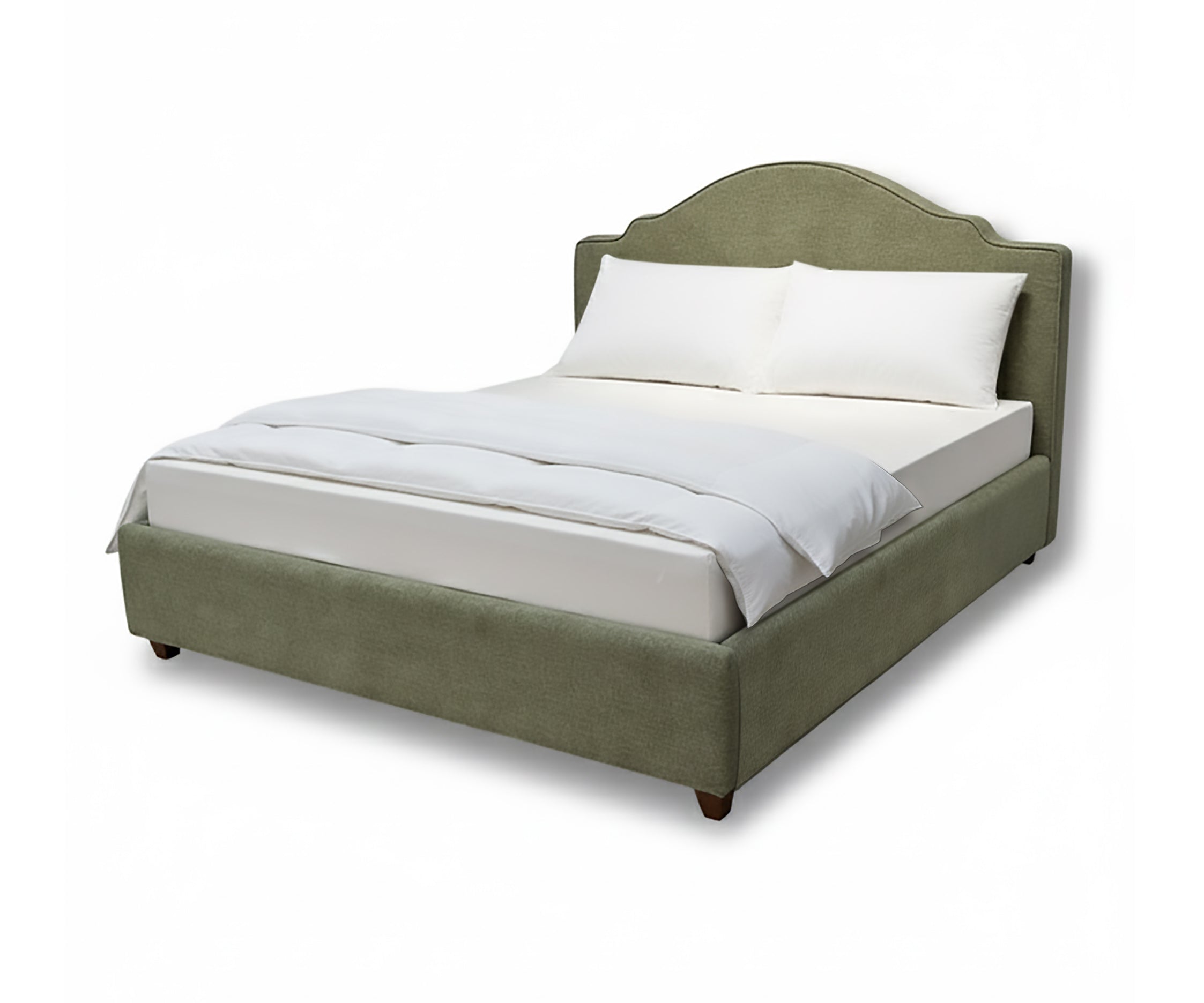 Camille Upholstered Acacia Wood Bed