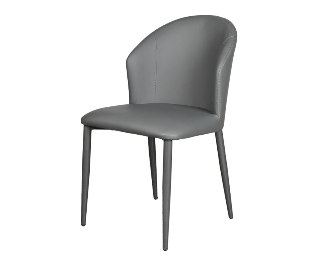 Grey Barrel Back Chair with Tapered Legs