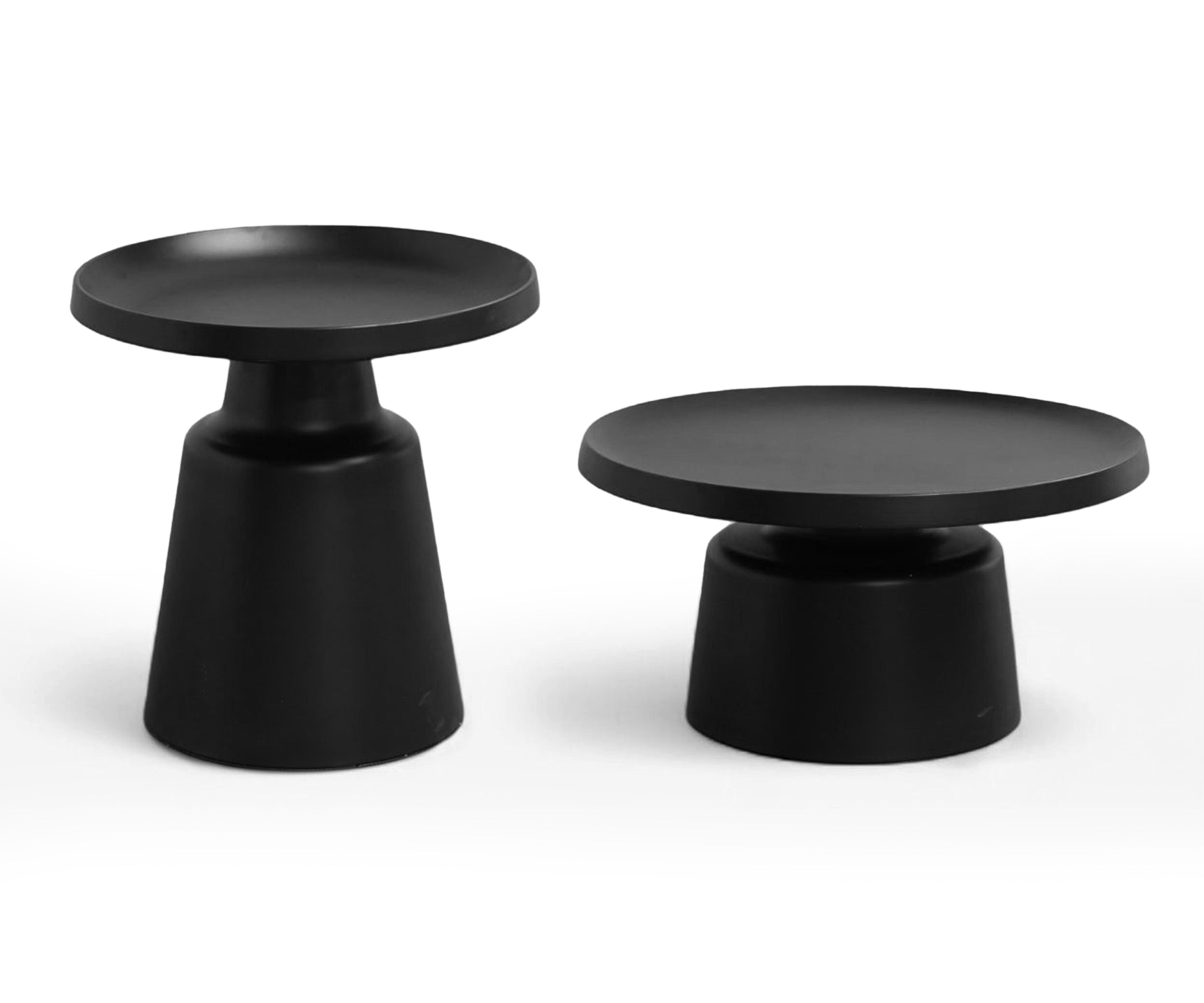 Black Metal Nesting Coffee Table Set of 2