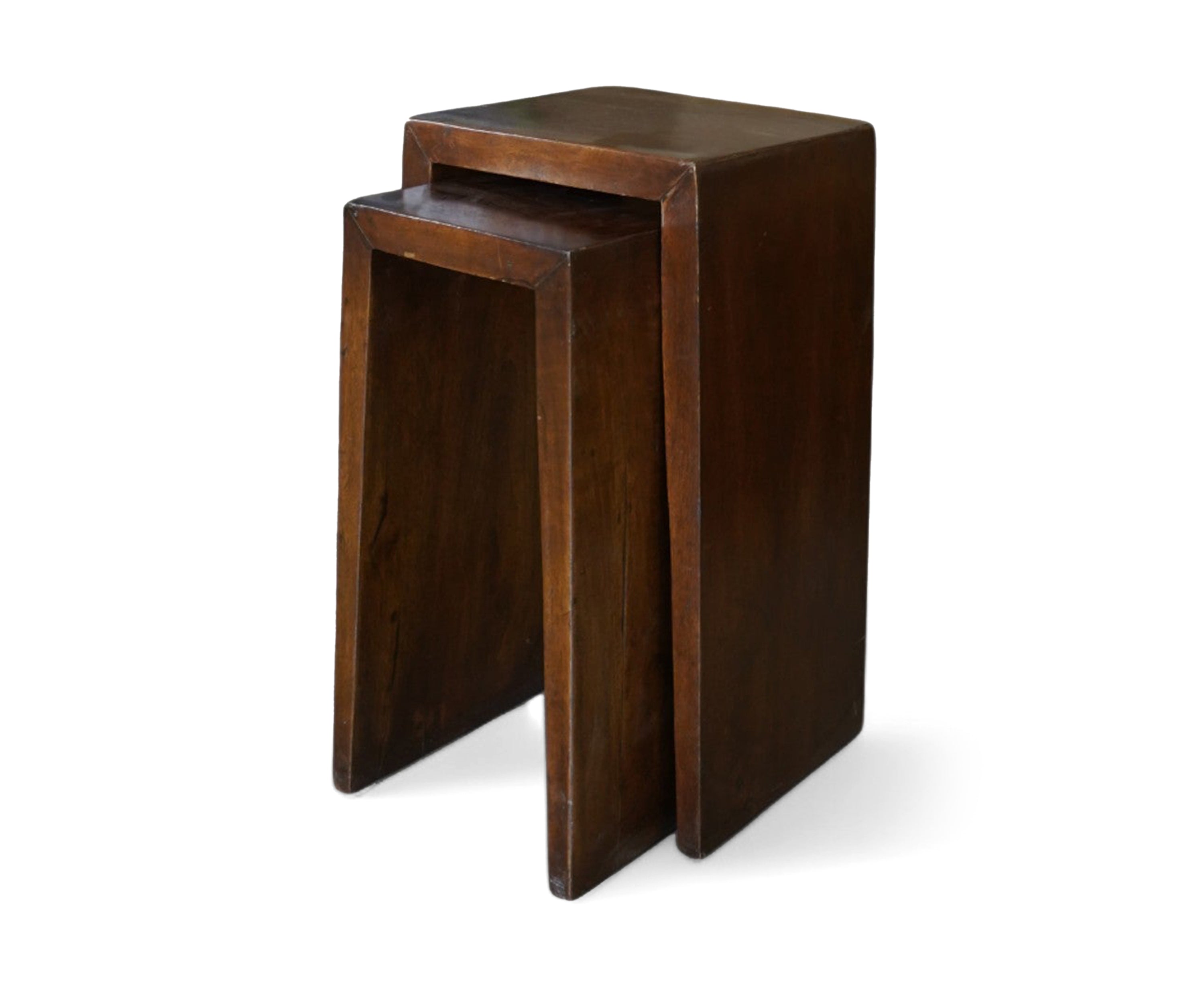 French Style Wooden Nesting Side Tables Set of 2