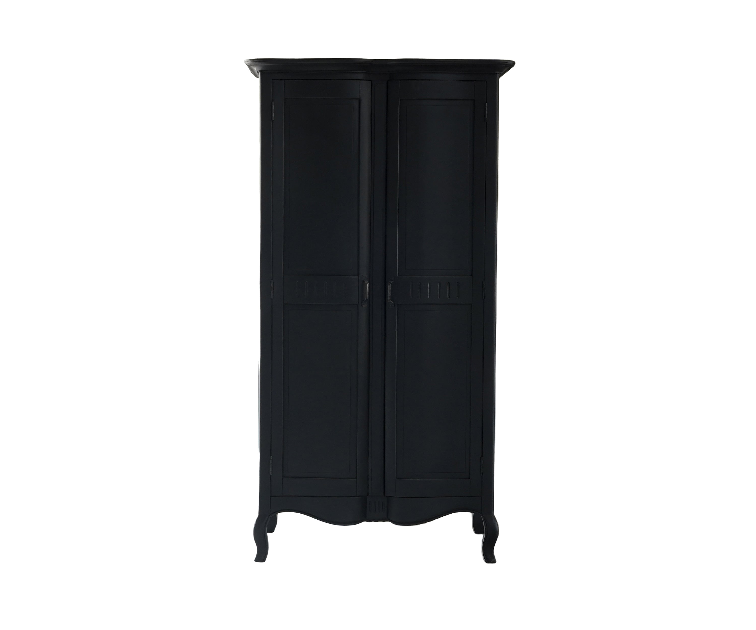 French Provincial Double-Door Wardrobe in Matte Black
