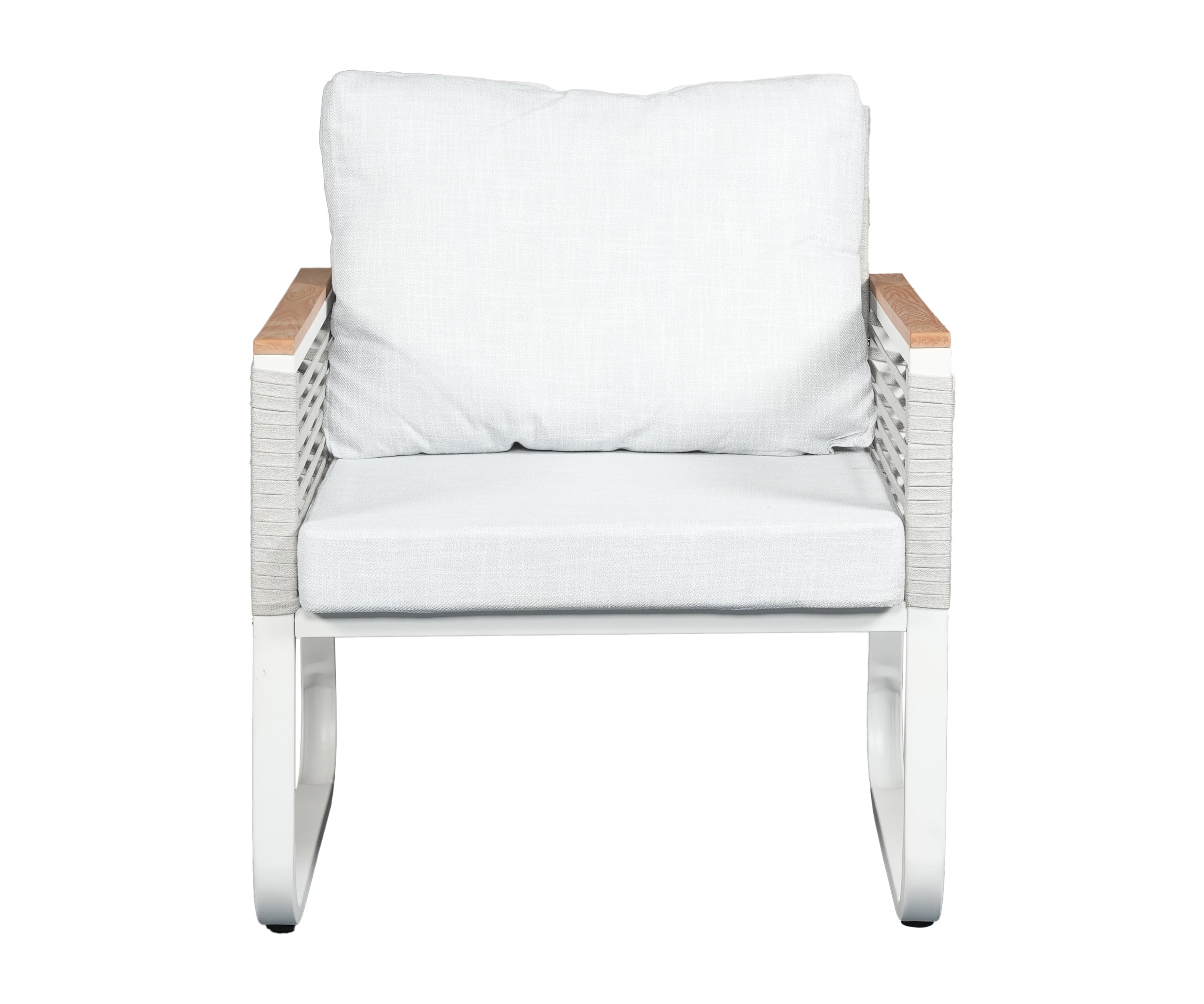 Contemporary Outdoor Accent Sofa in White Finish