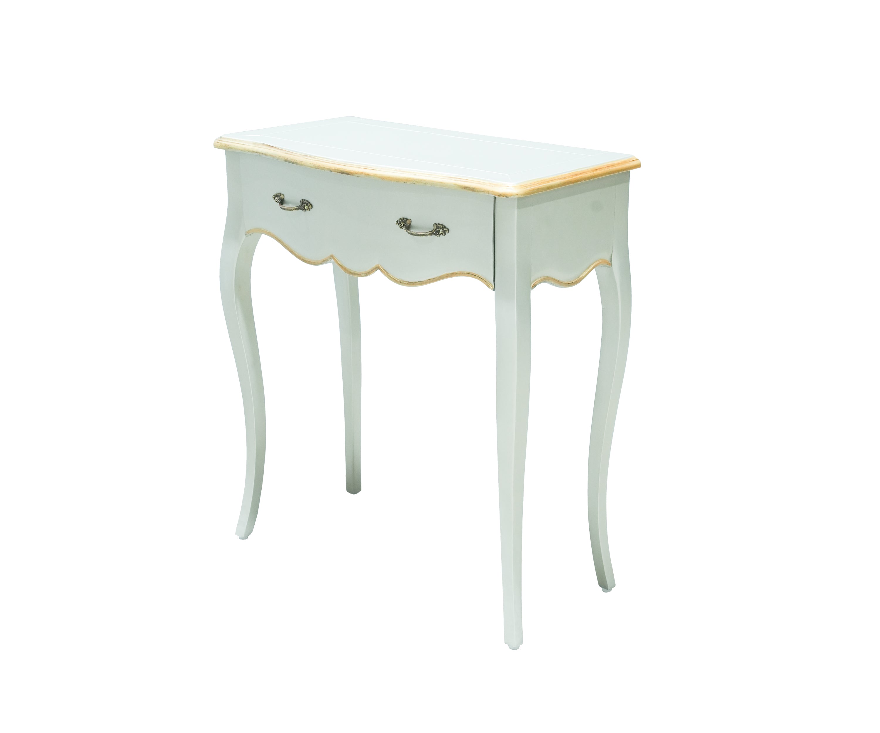 Provincial French Curved Scallop Grey & Gold Console