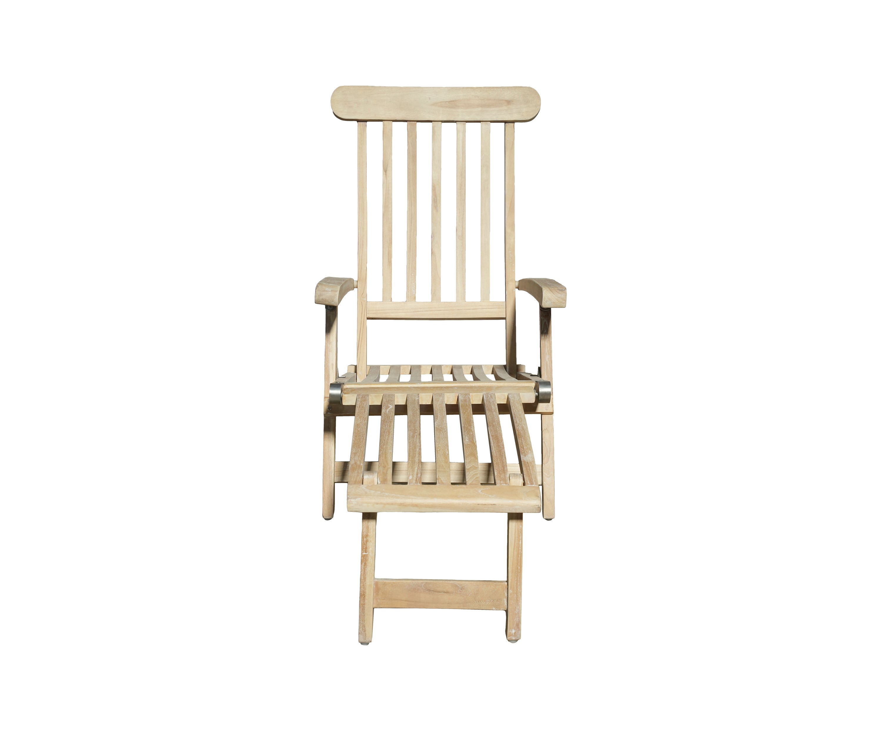 Teak Steamer Deck Chair with Adjustable Reclining Back