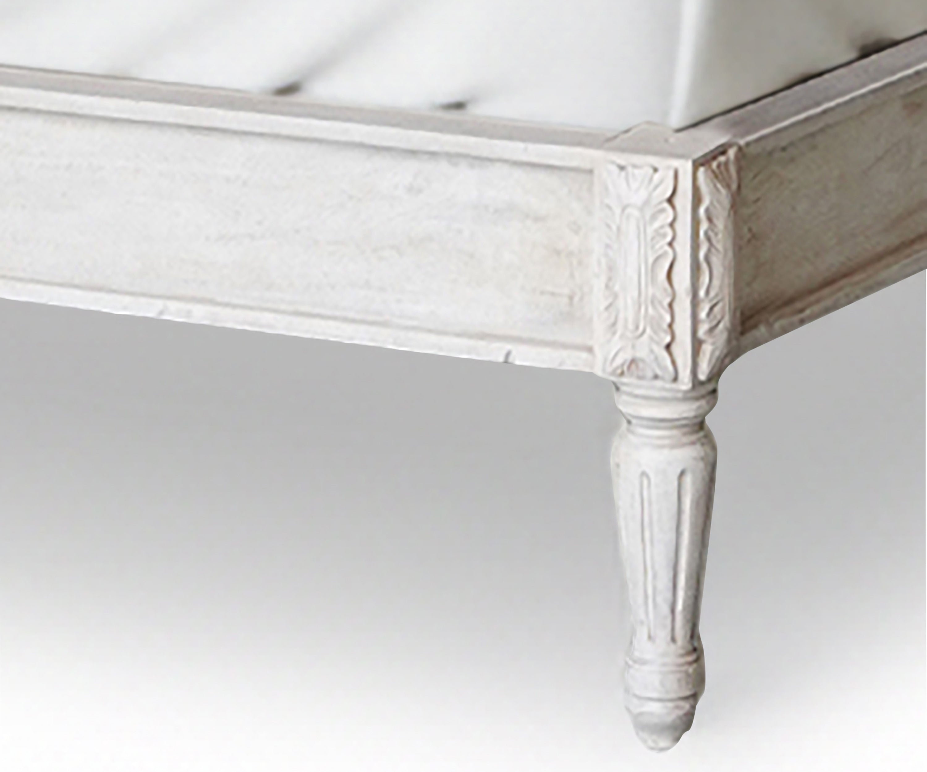 Antique White Gustavian Upholstered Arch Bed