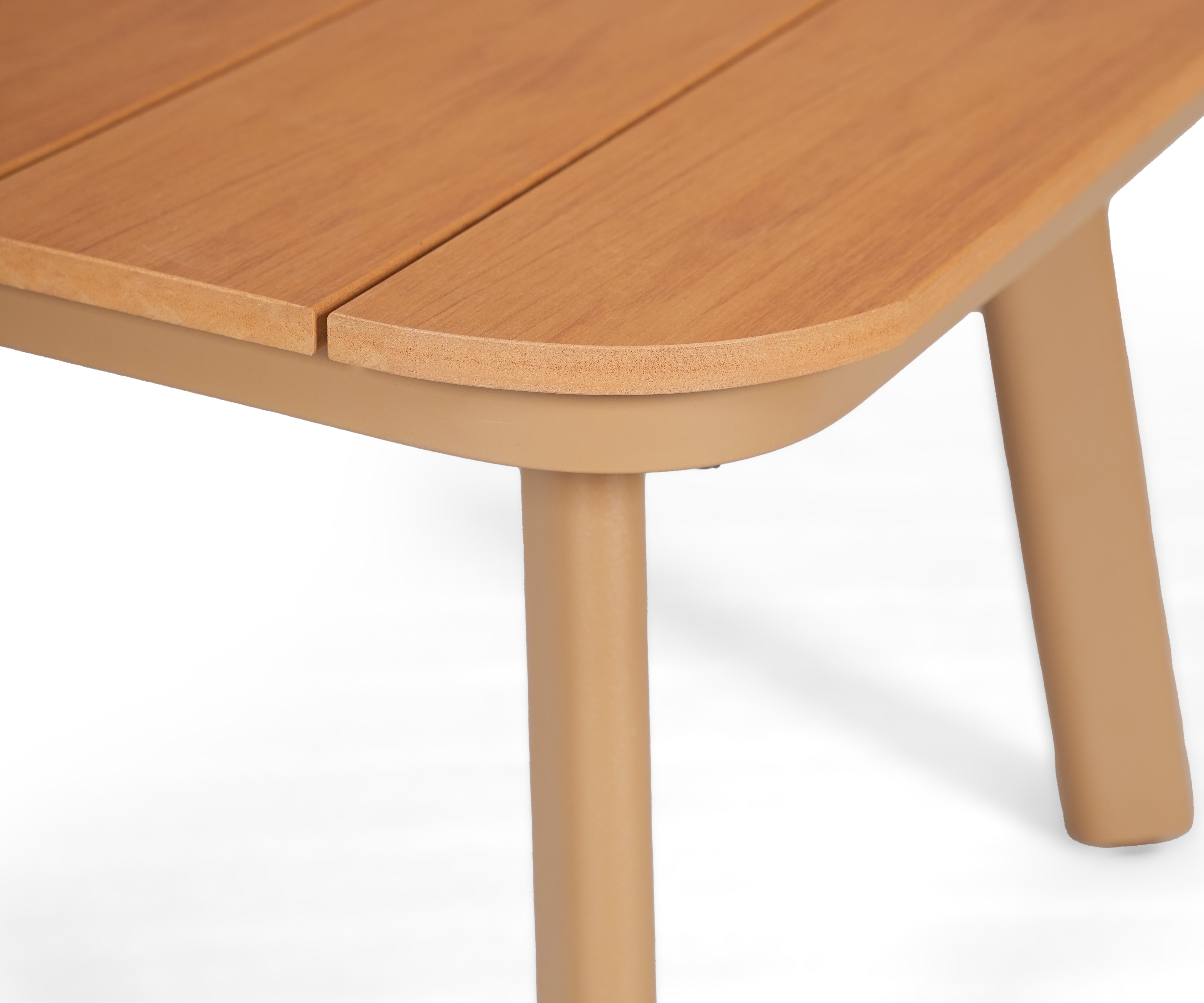 Wood Finish Metal Coffee Table