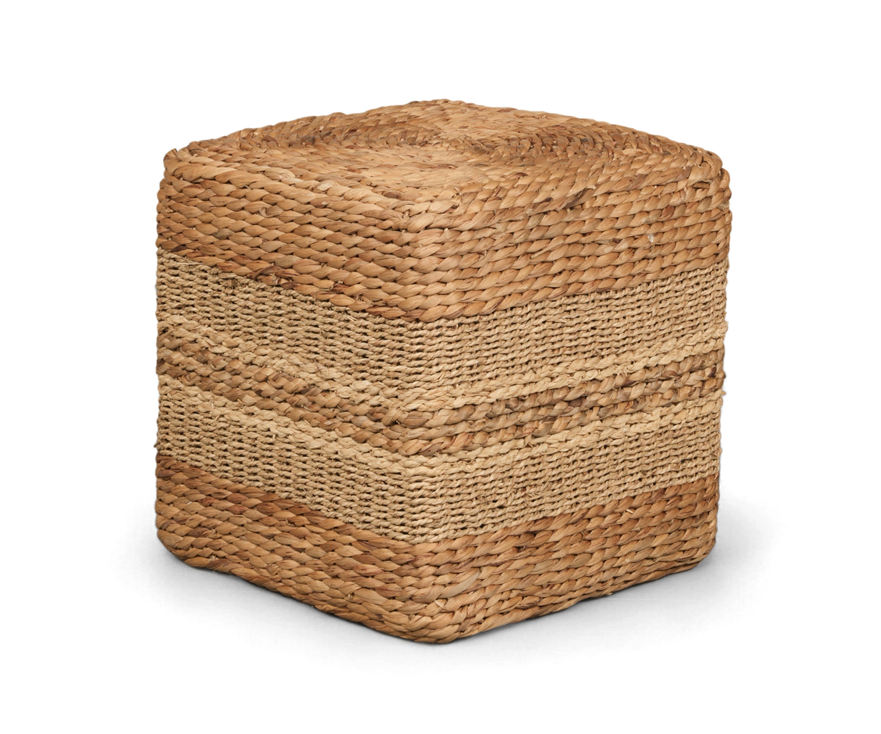 Square Natural Fiber Ottoman Stool - Jute