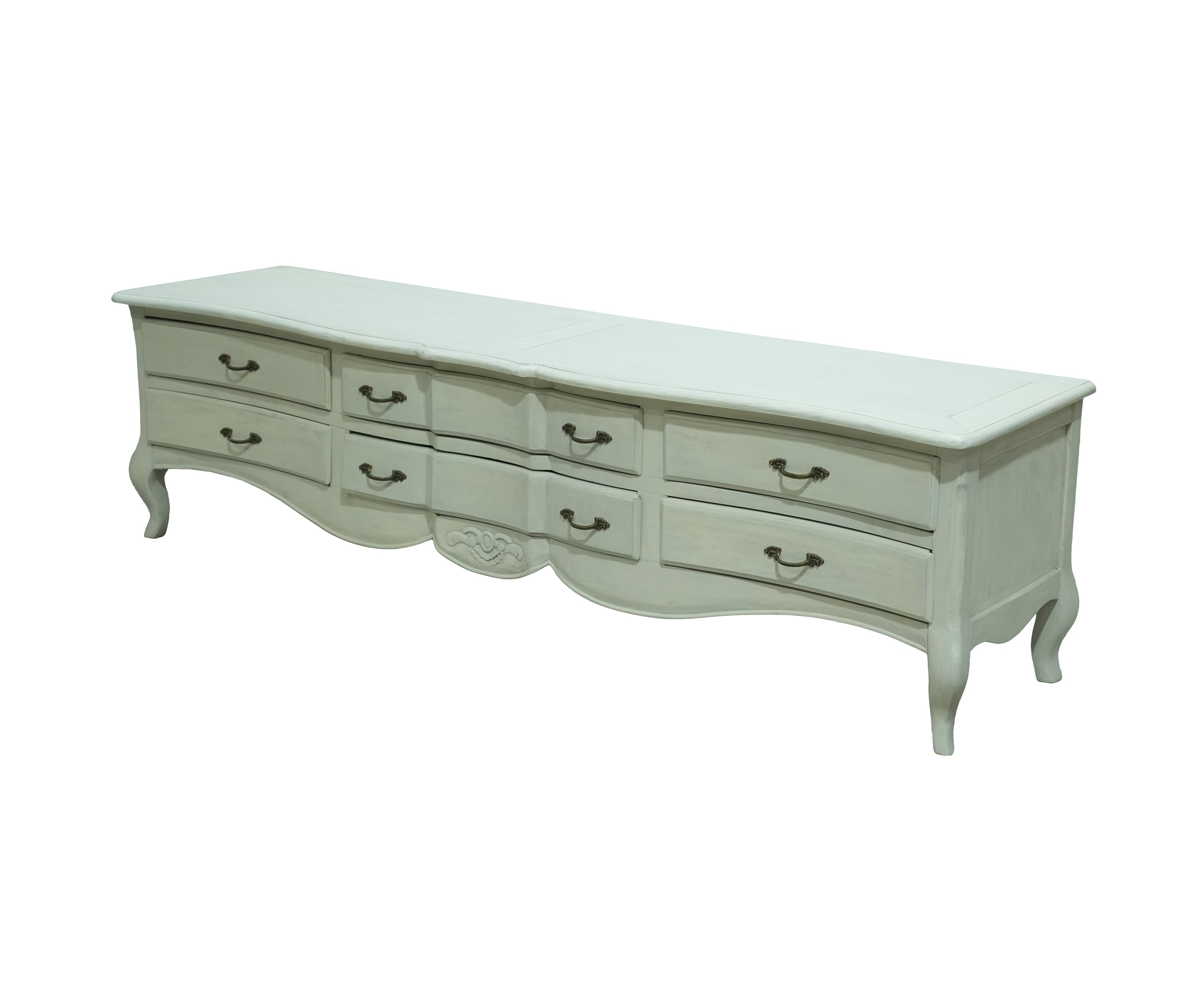 French Provincial White 6-Drawer Chest of Drawer