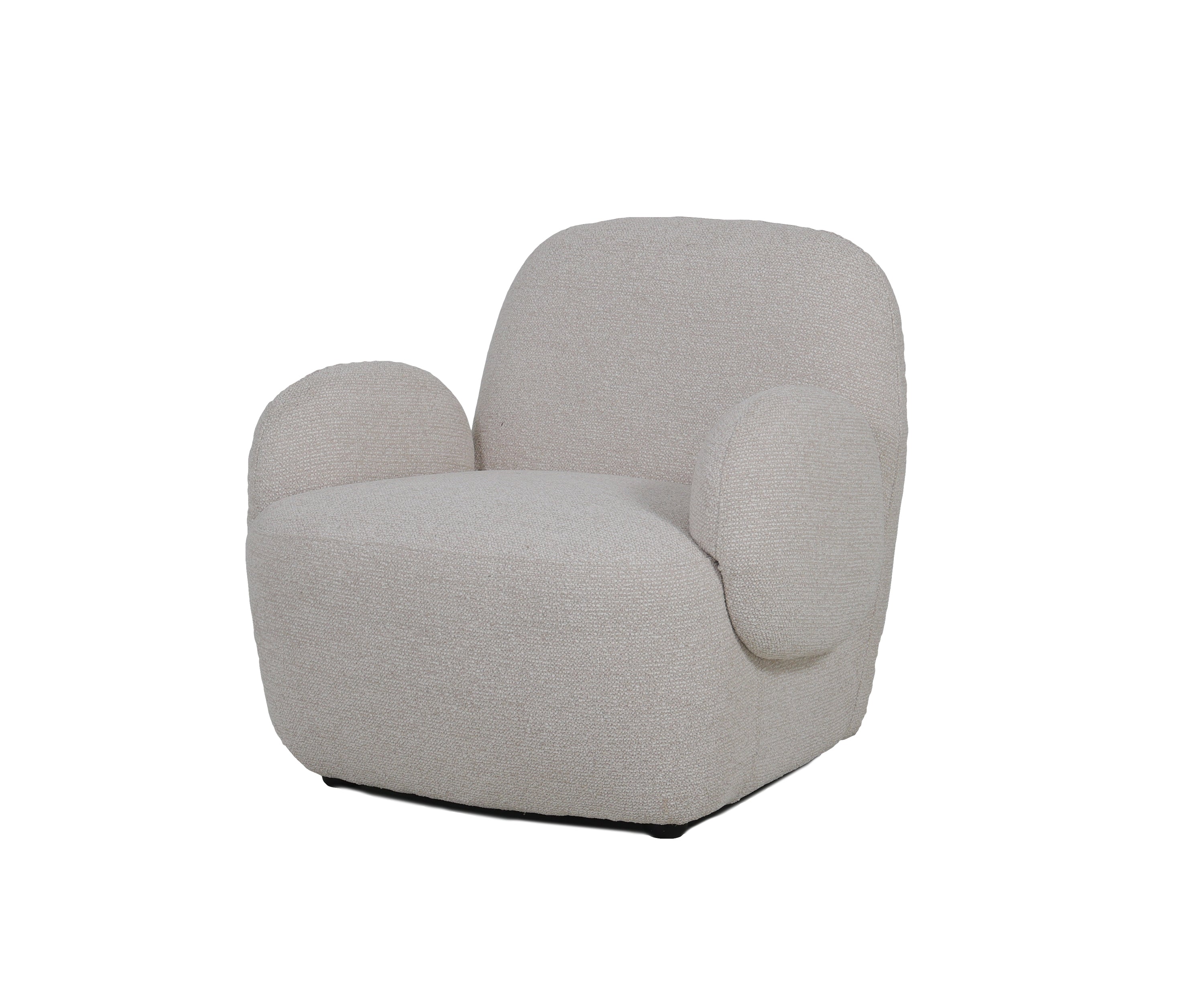 Accent Armchair in Light Grey Boucle
