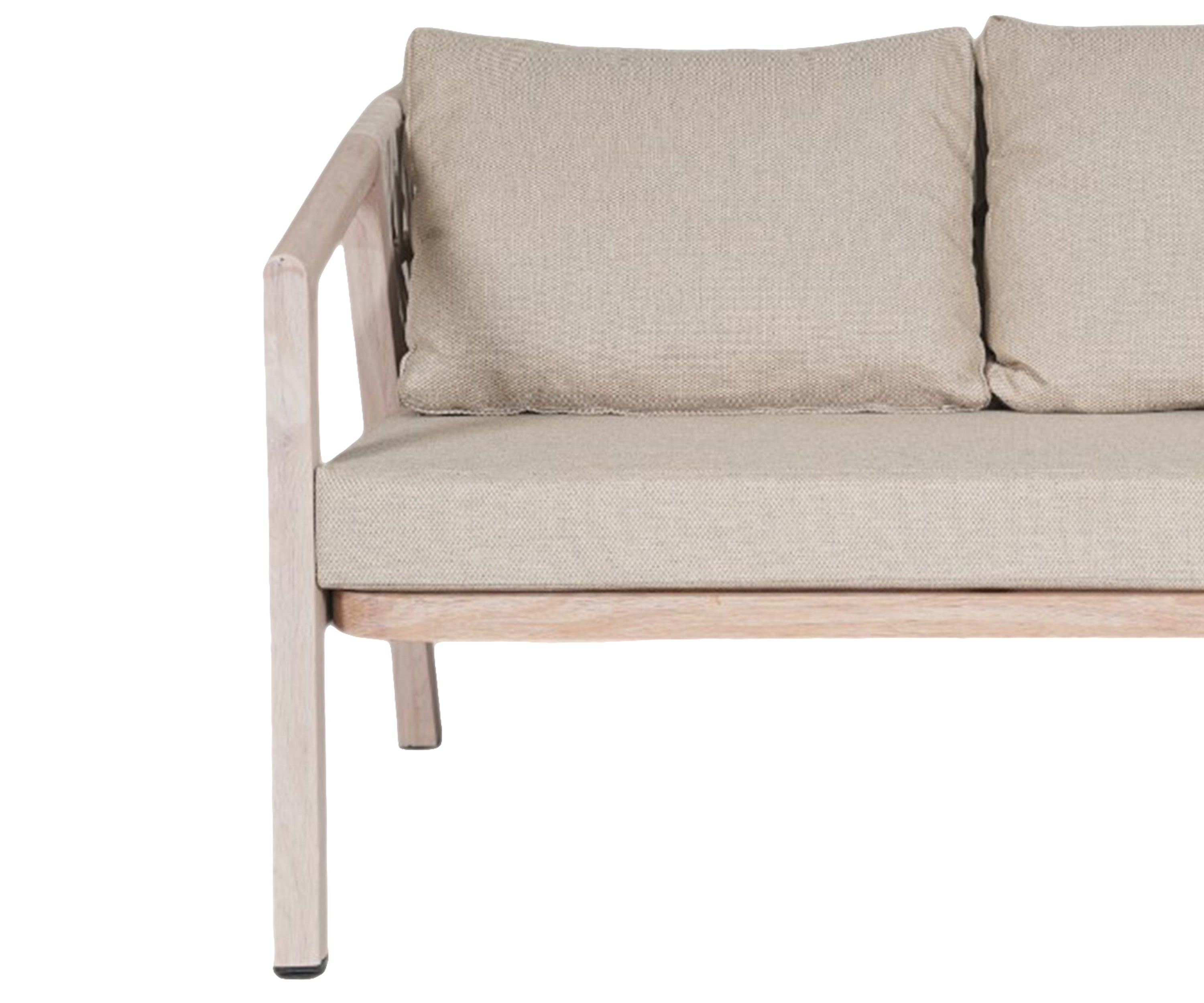 Outdoor Rope 2 Seater Sofa in Metal with Neutral Cushions