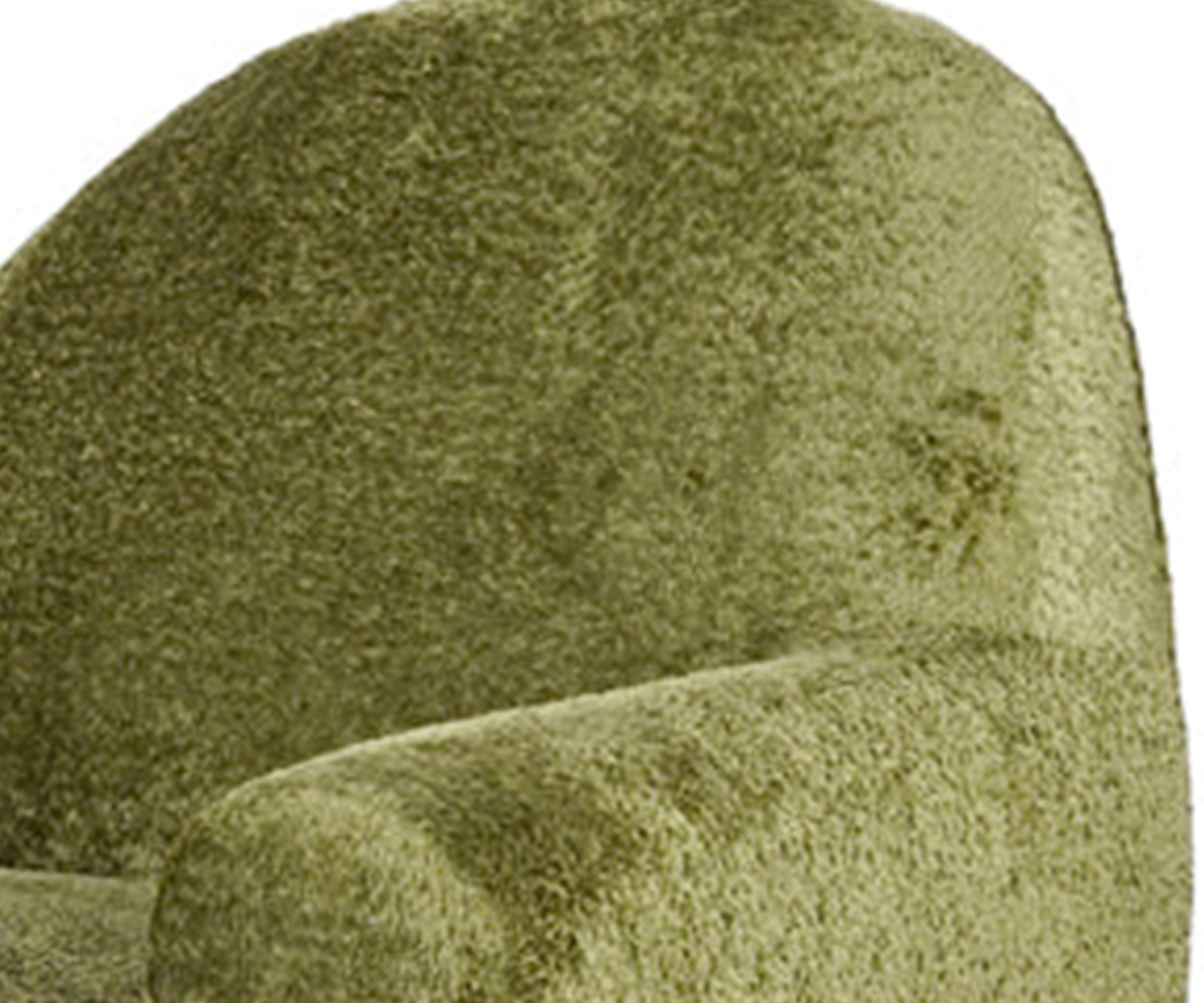 Olive Bouclé Barrel Lounge Chair