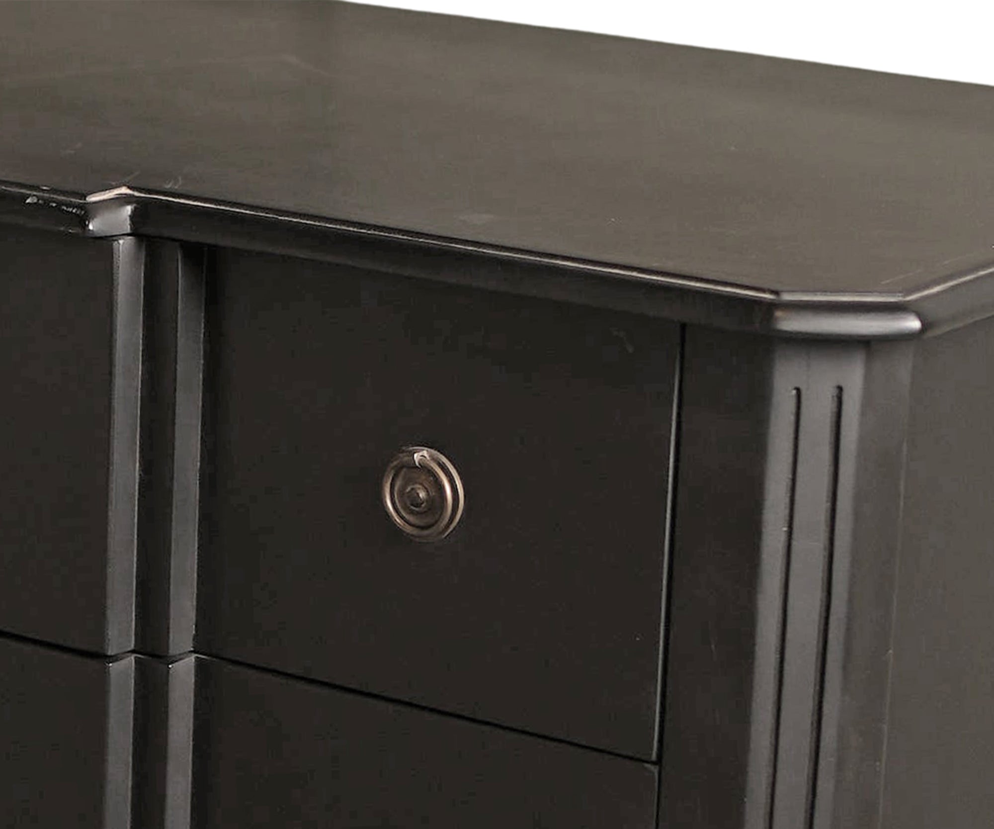 English Style Black Wooden Chest of Drawers