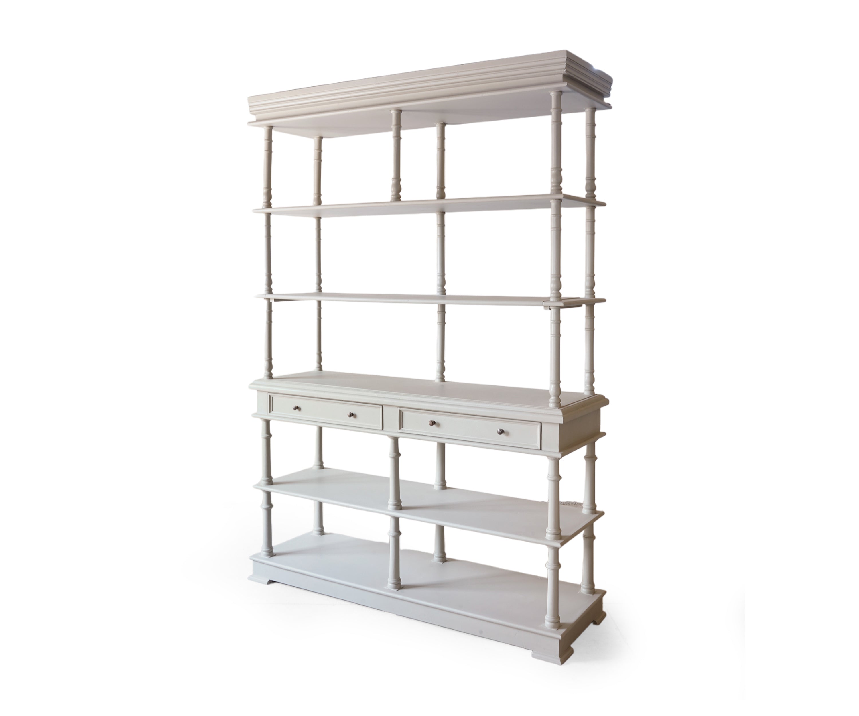 Light Grey Gustavian Acacia Wood Shelf