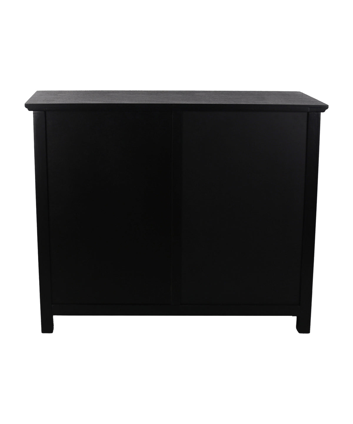 Charcoal Black Carved Floral 2-Door Cabinet