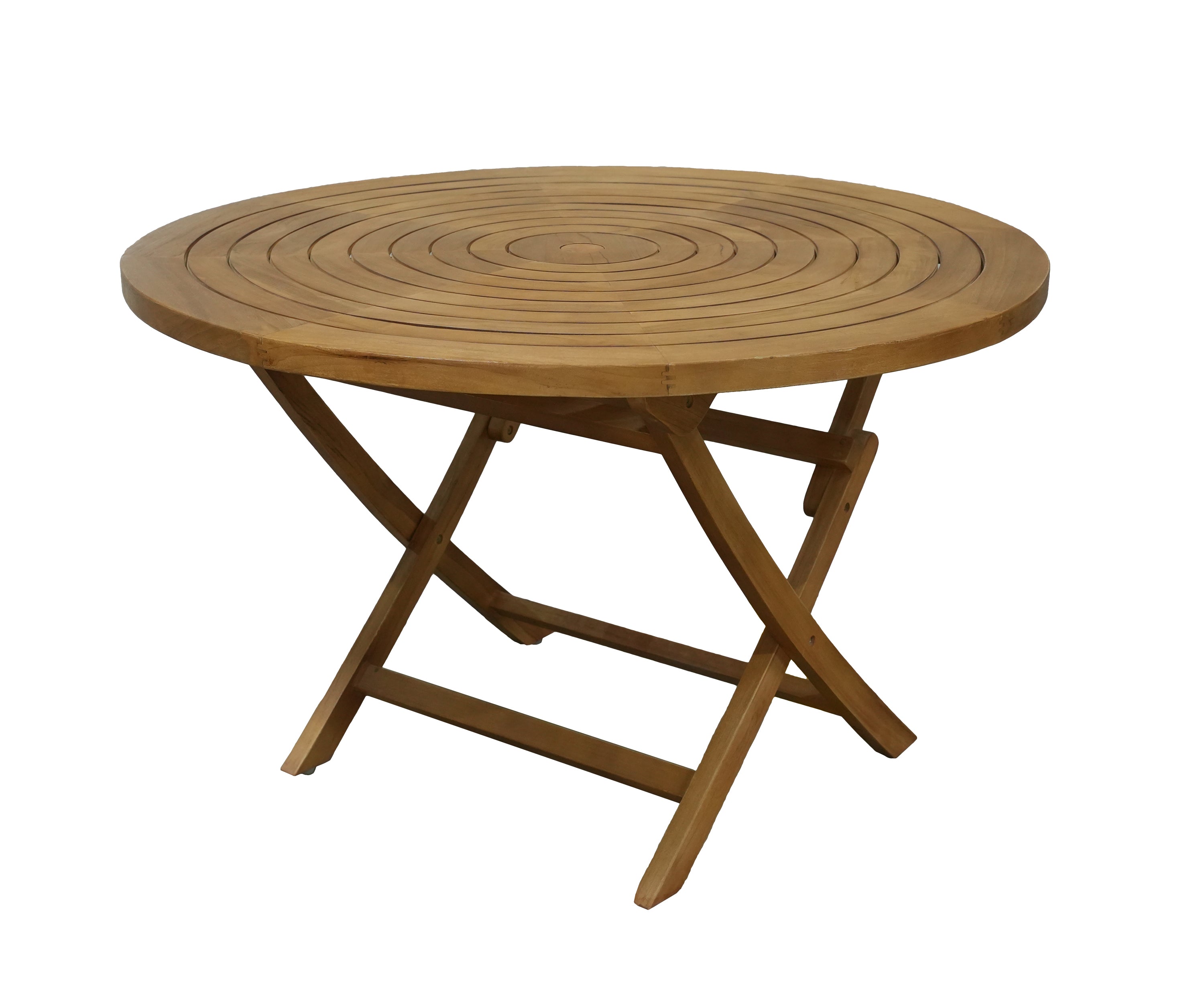 Concentric Circle Teak Outdoor Dinner Table