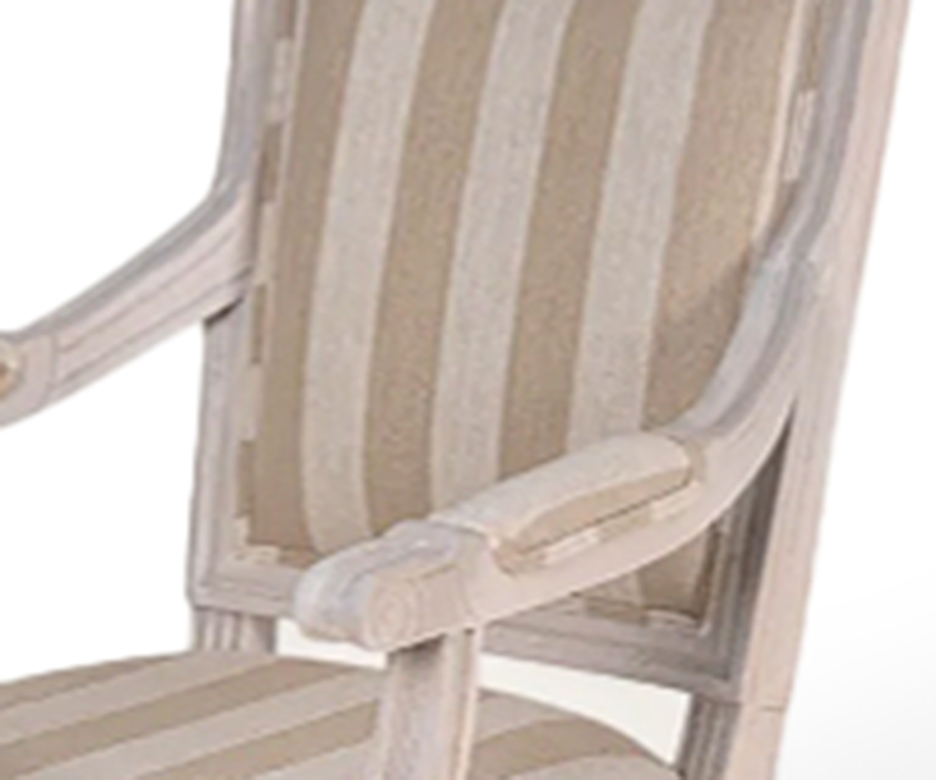 Striped Linen Carved Accent Arm Chair
