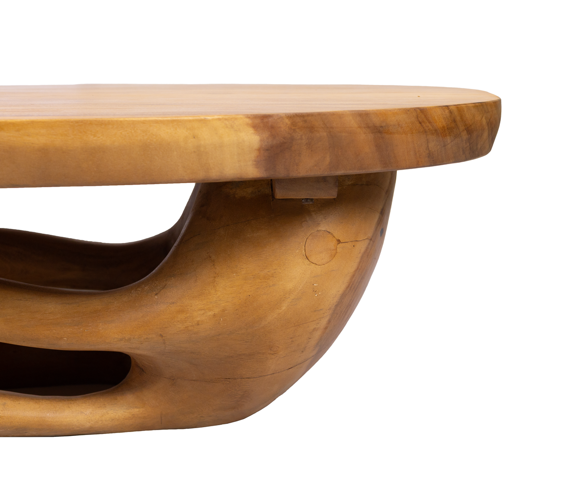 Sculpted English Teak Coffee Table
