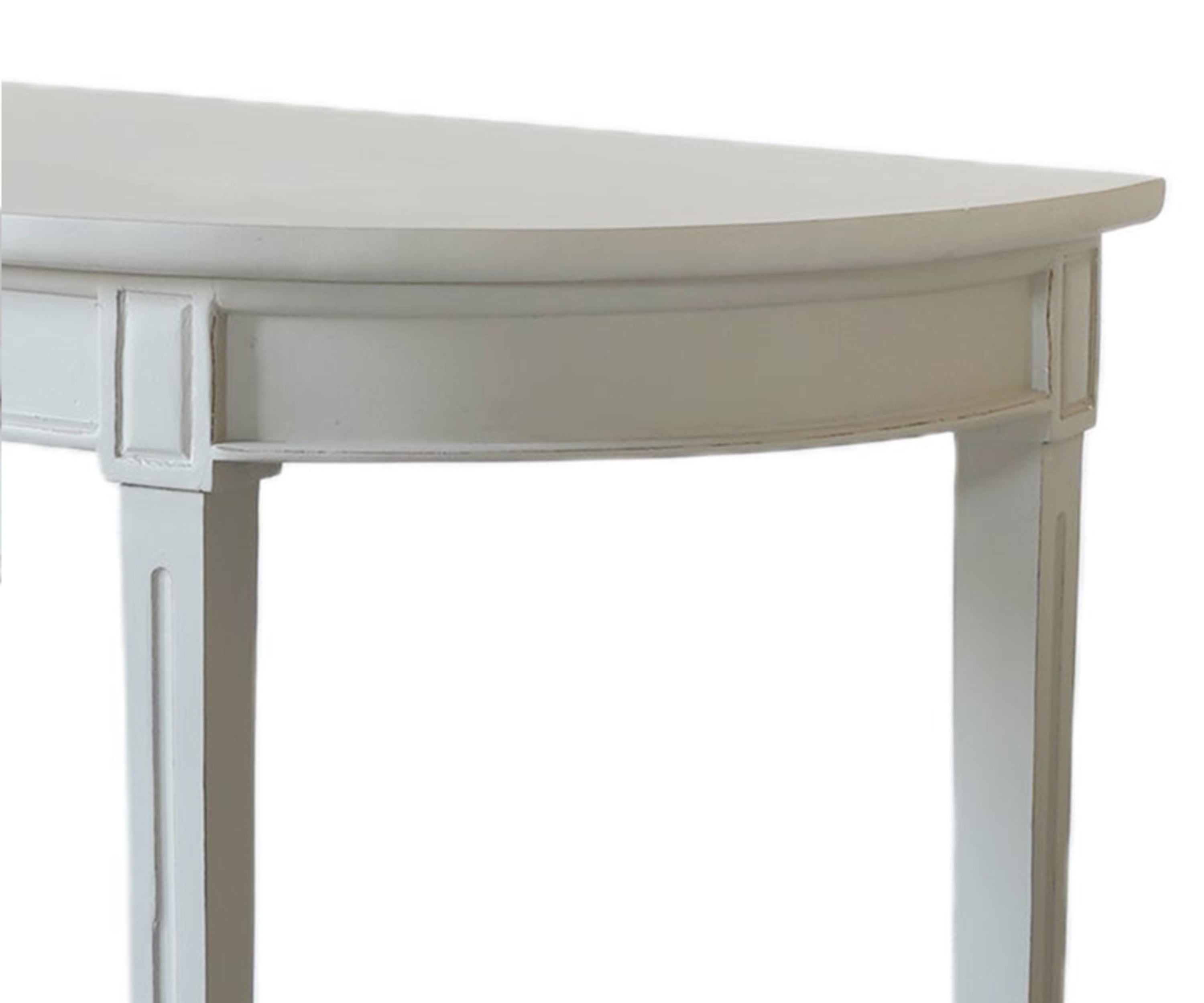 Gustavian Solid Wood Console Table - Distressed White