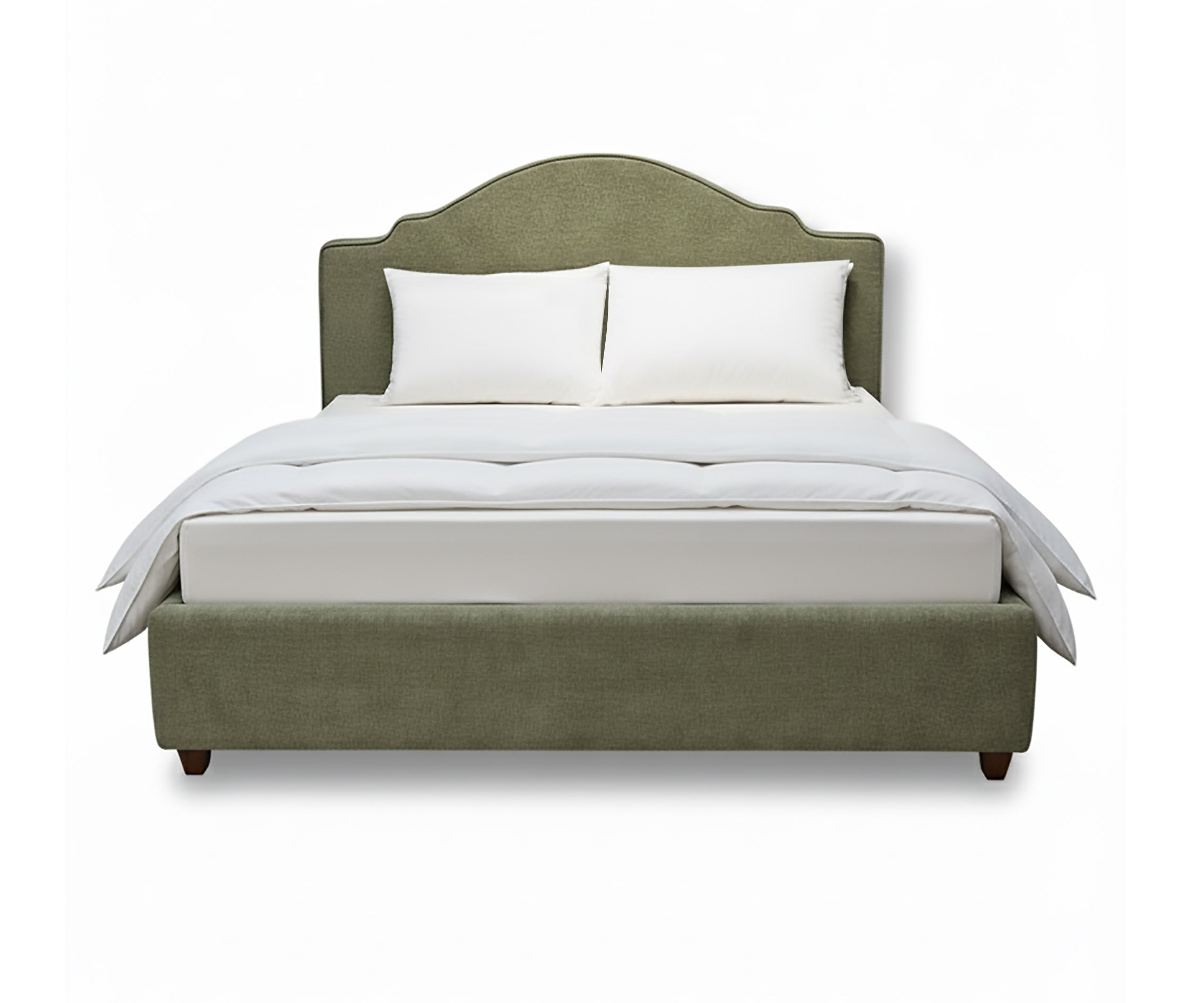 Camille Upholstered Acacia Wood Bed
