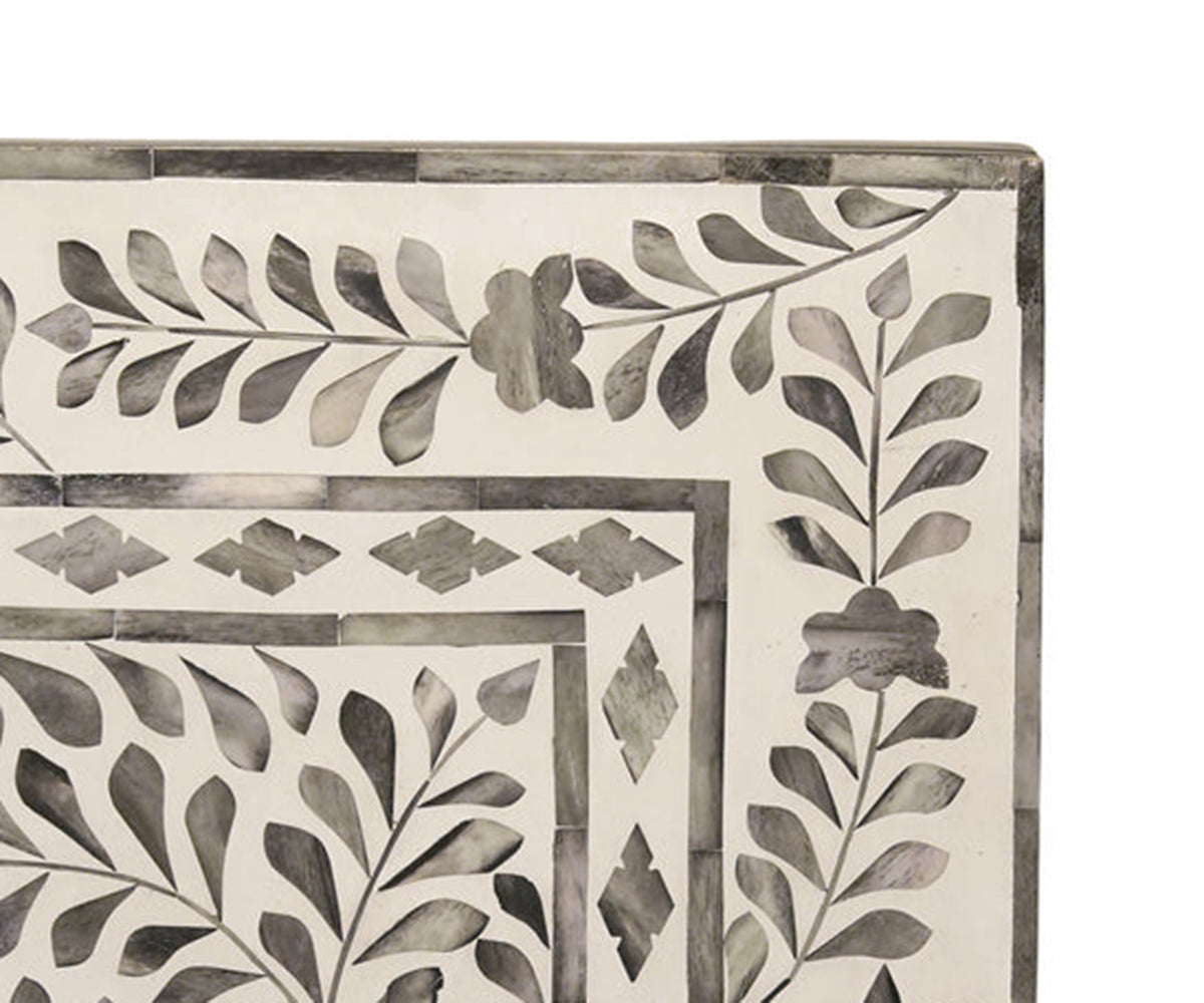 Bone Inlay Floral Motif Bed