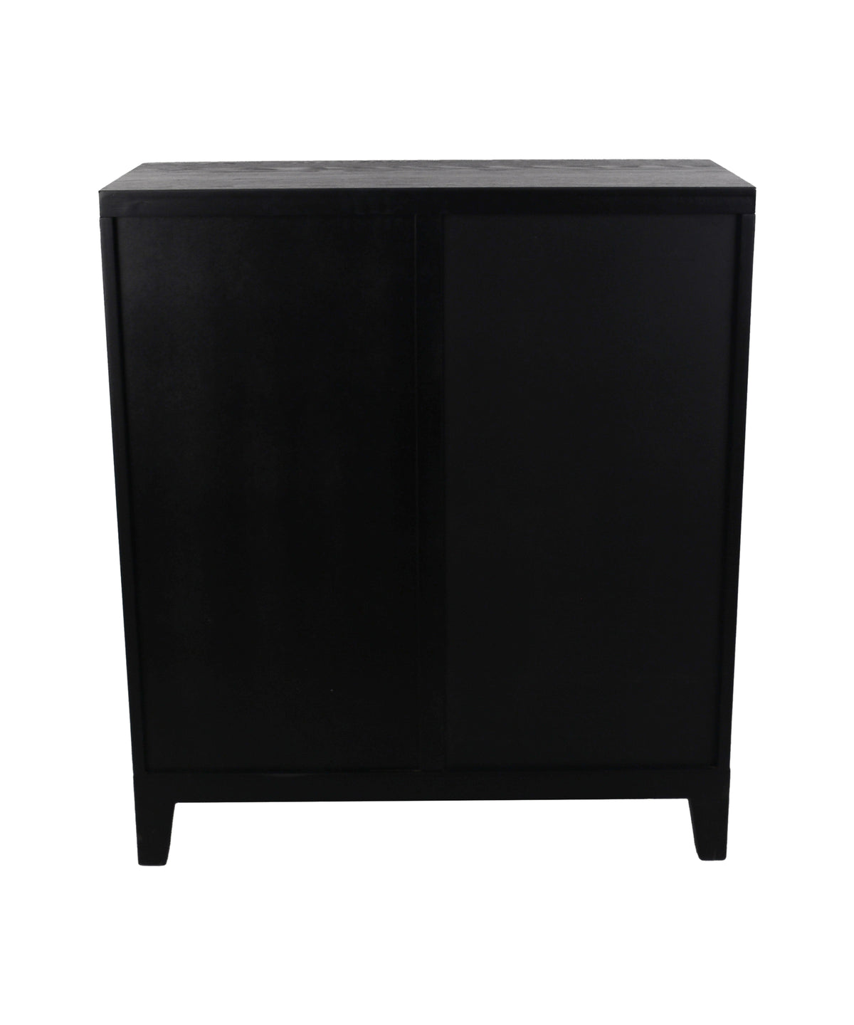 Black Arc-Groove Double-Door Cabinet