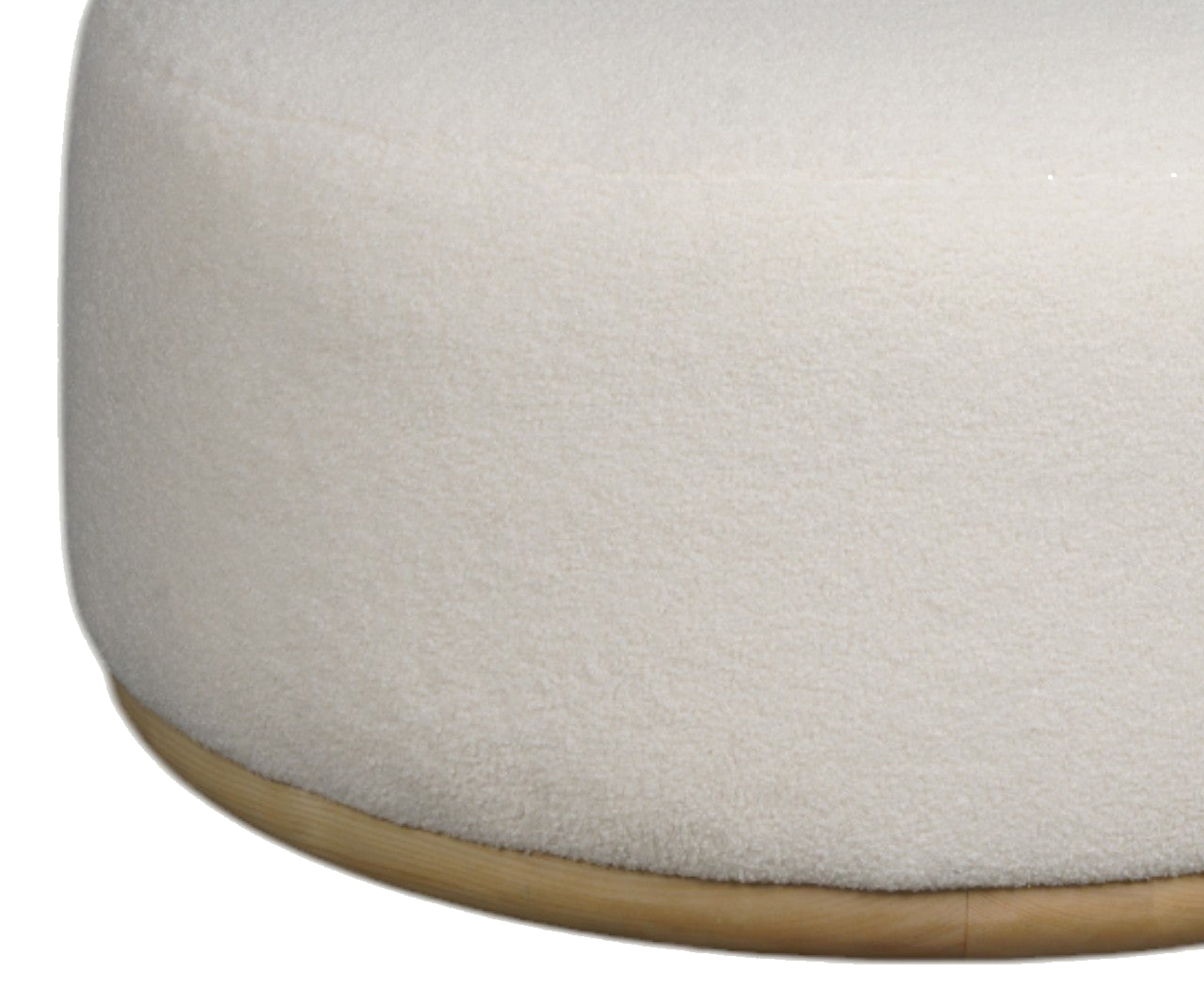 Oak Frame Round Lounge Chair with Cushion