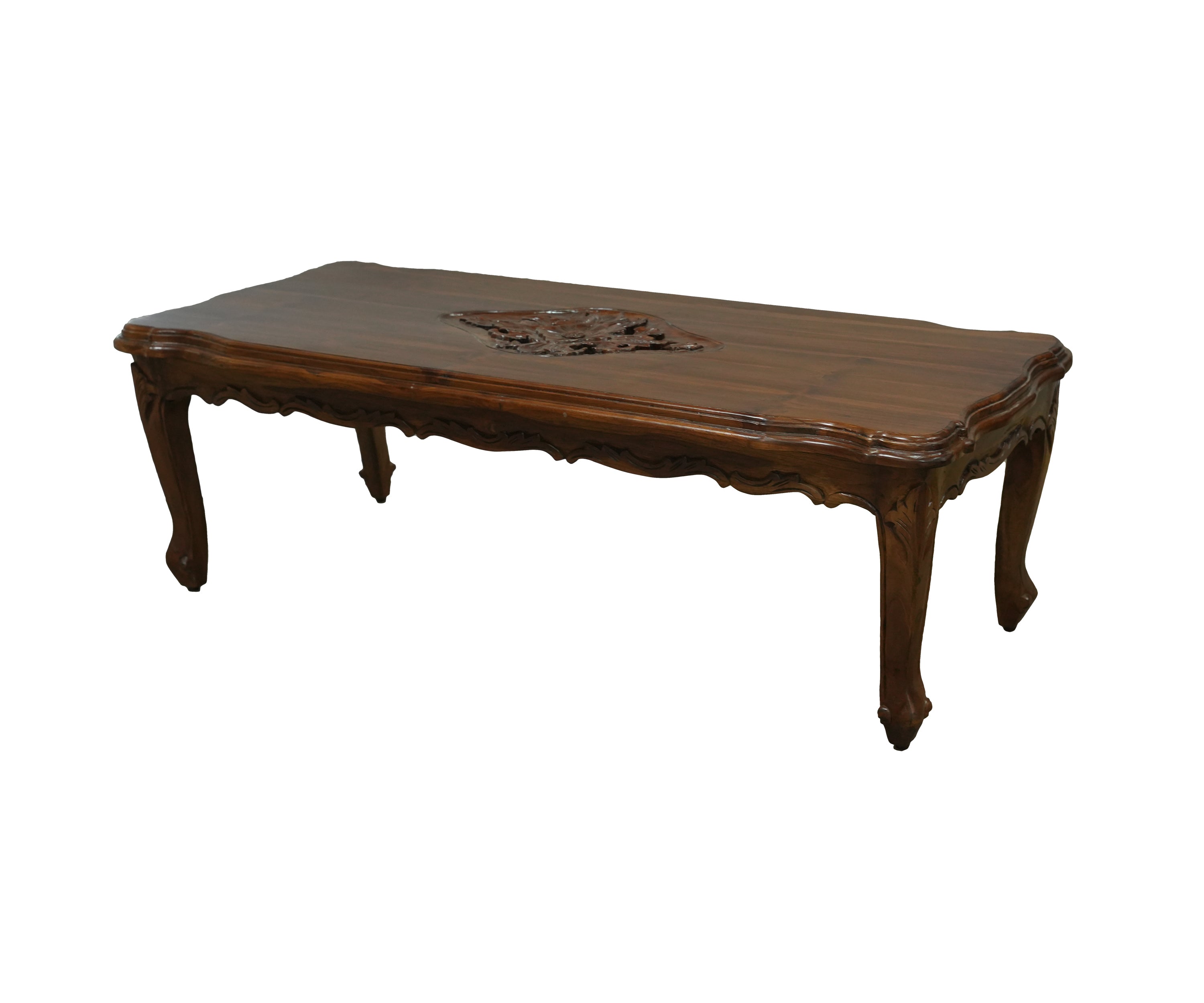Carved Teak French Coffee Table