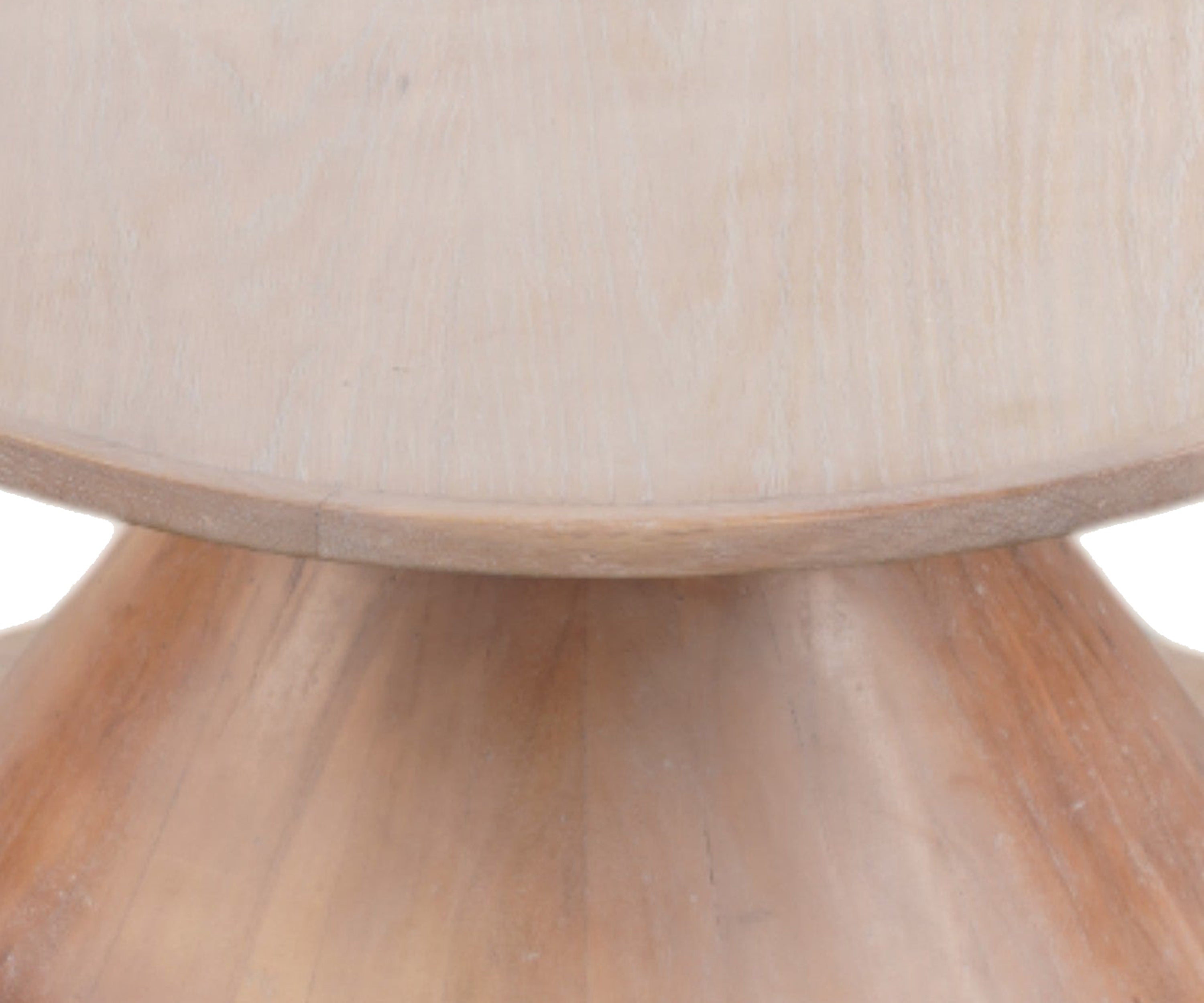 Oval Solid Wood Coffee Table with Pedestal Base