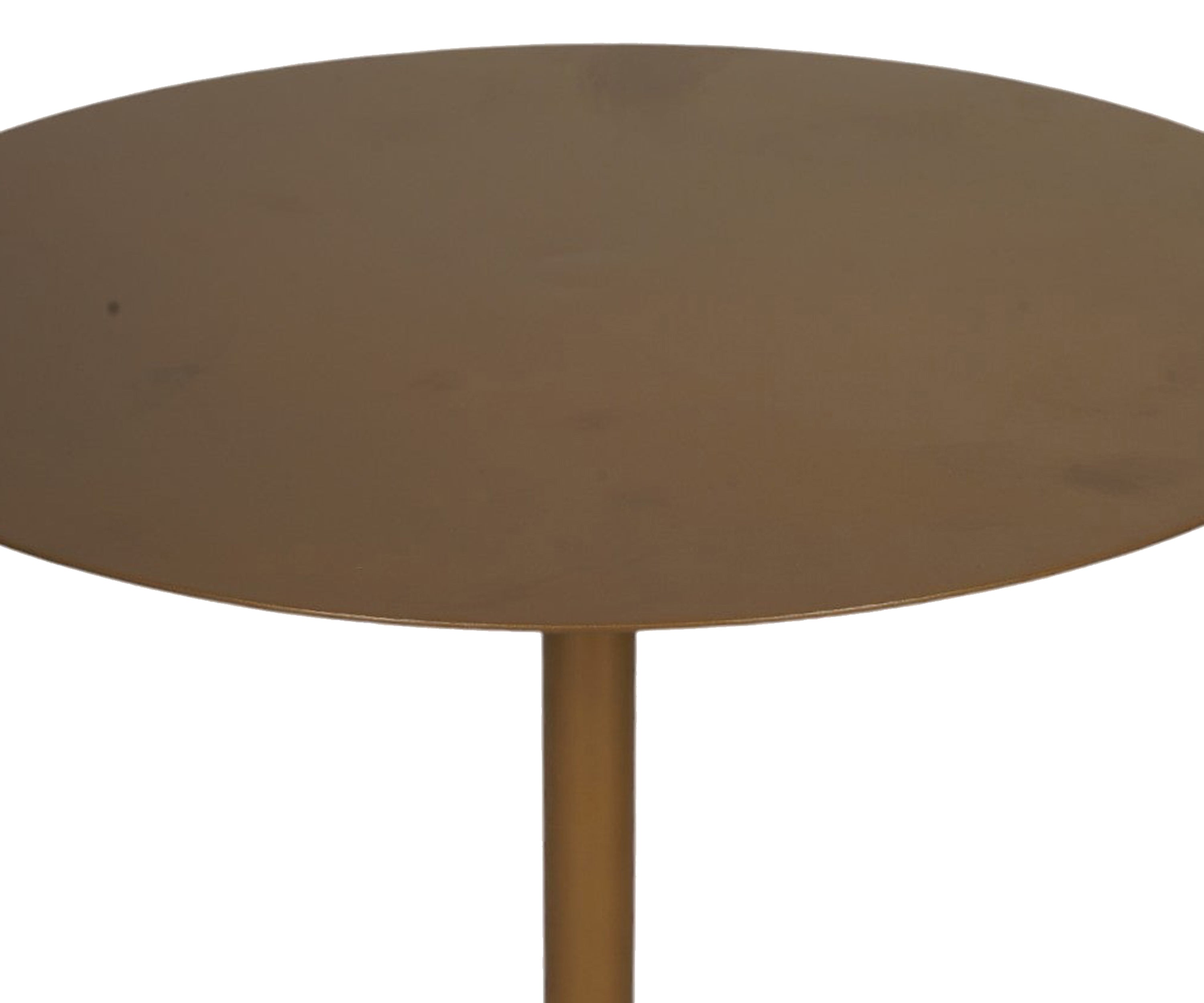 Brass Finish Martini Side Table with Disc Base