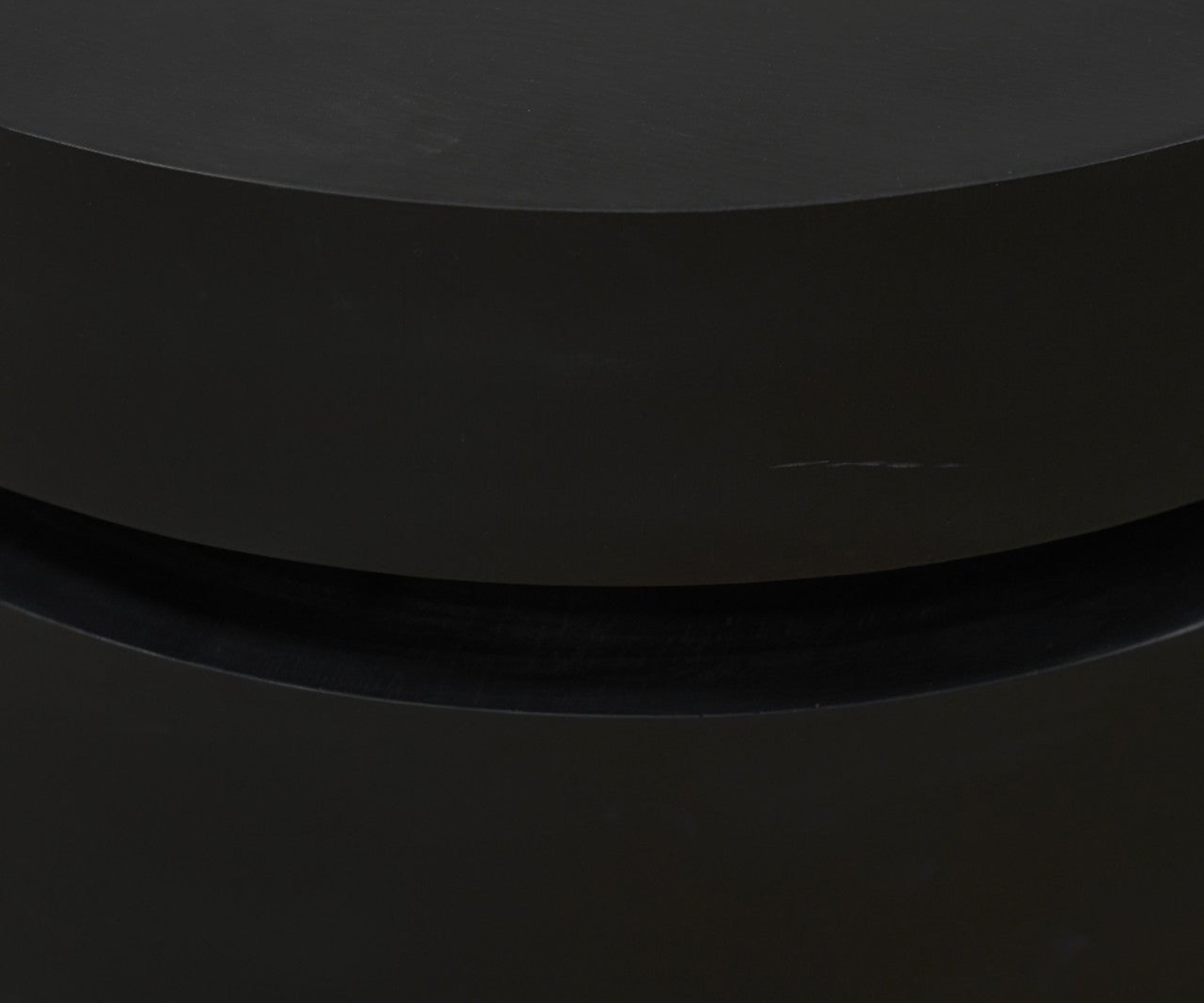 Black Round Two-Tier Coffee Table