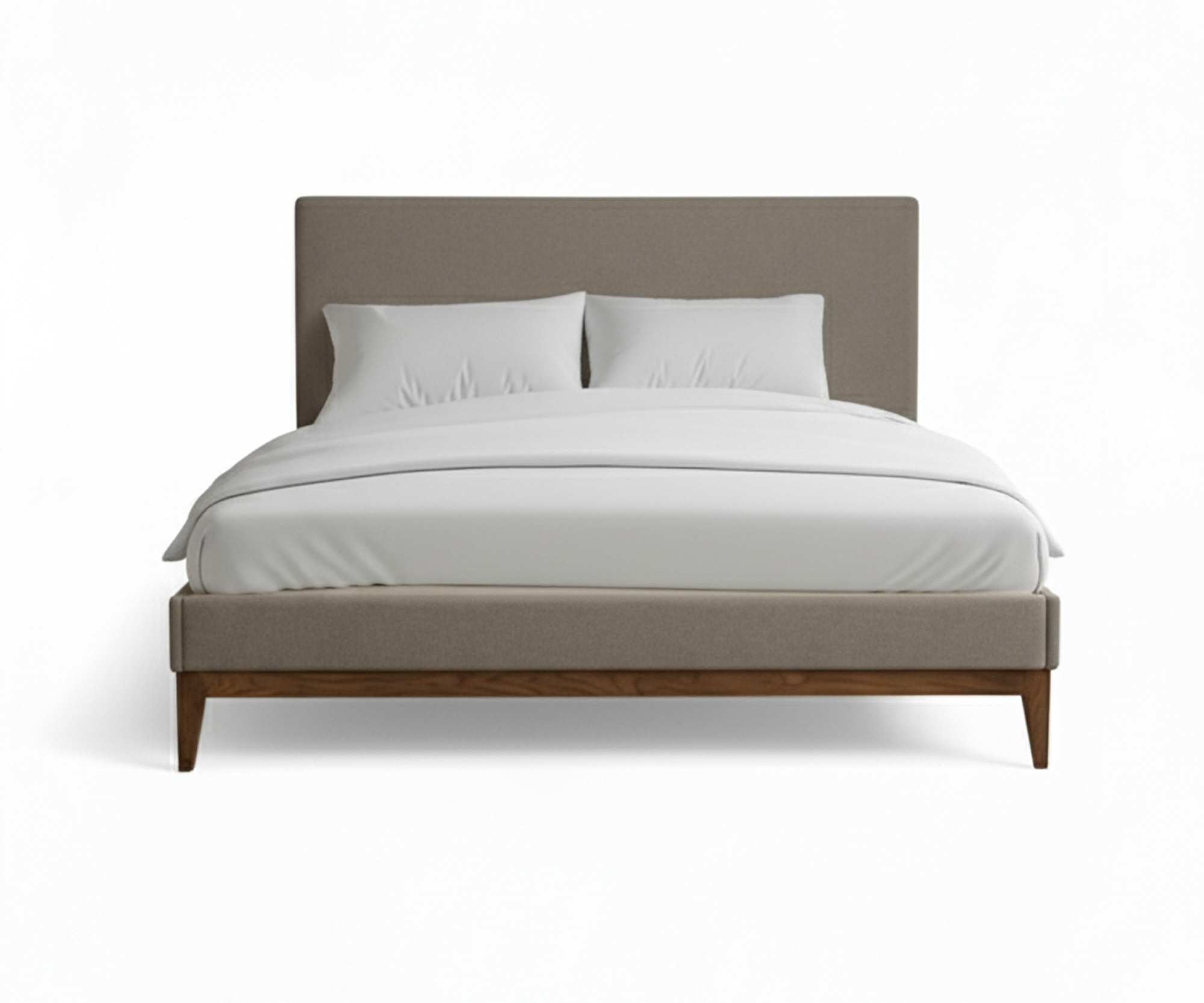 Marlow Upholstered Acacia Wood Bed