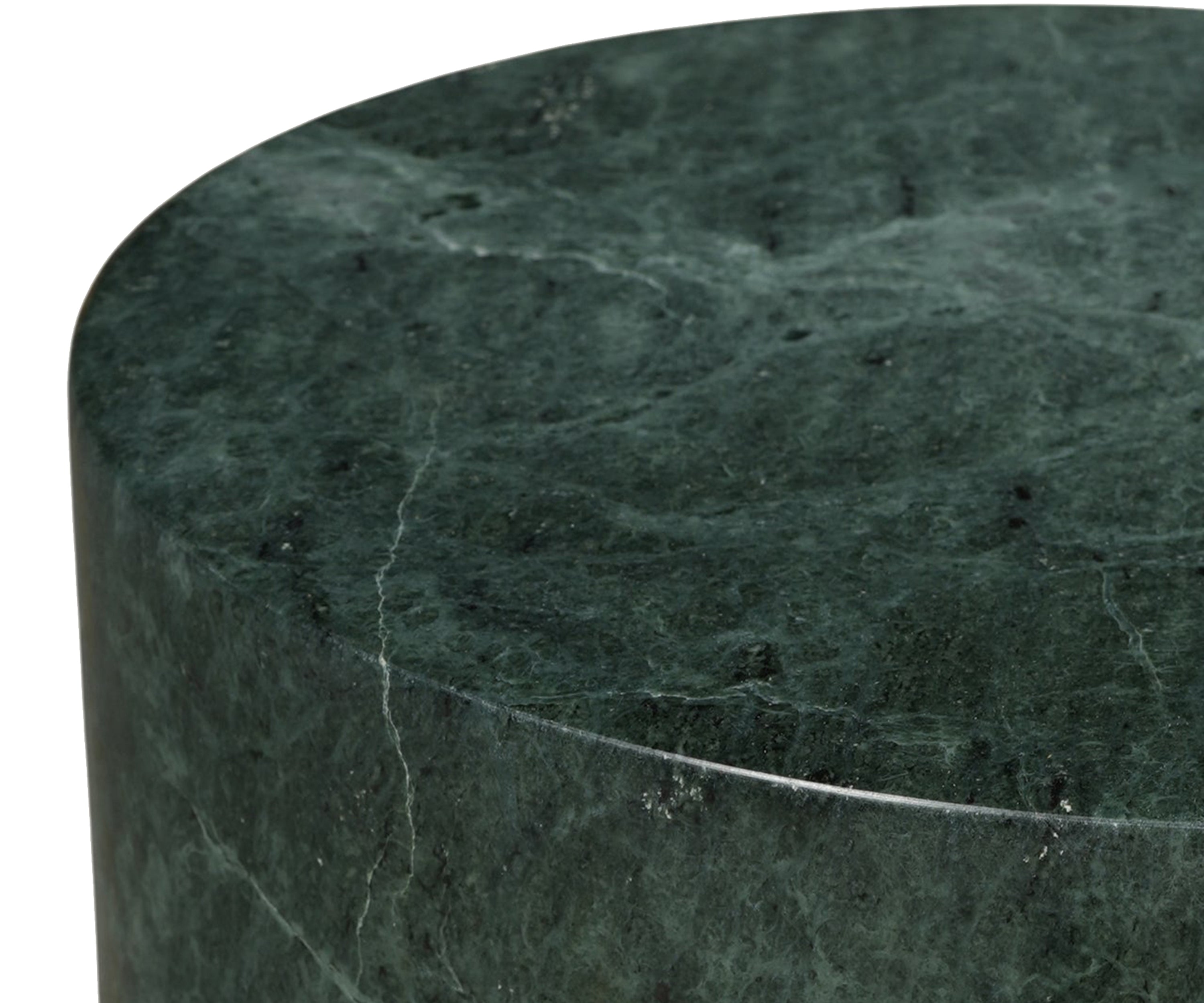 Green Marble Side Table with Sculptural Totem Base