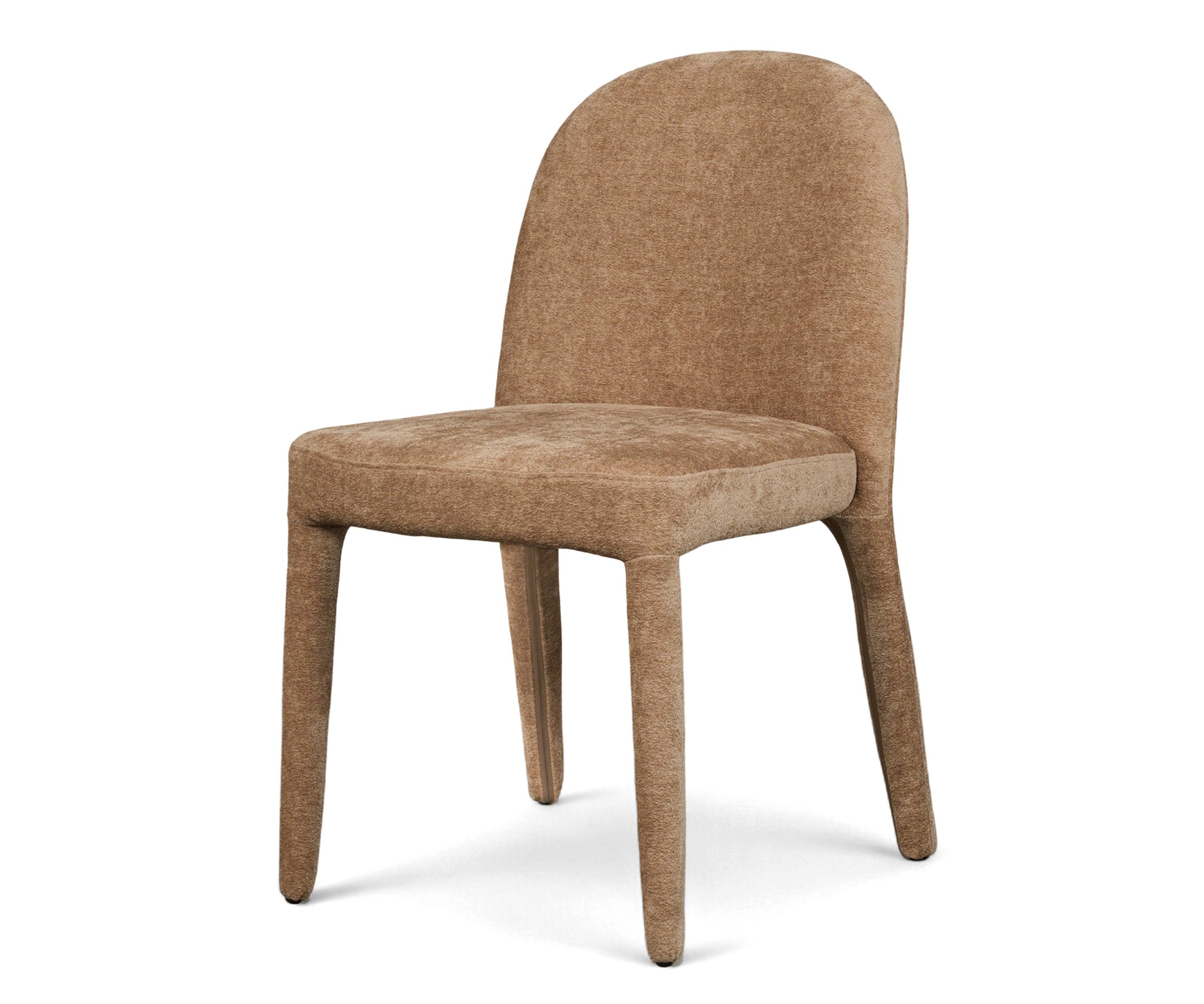 Beige Fully Upholstered Arched Back Dining Chair