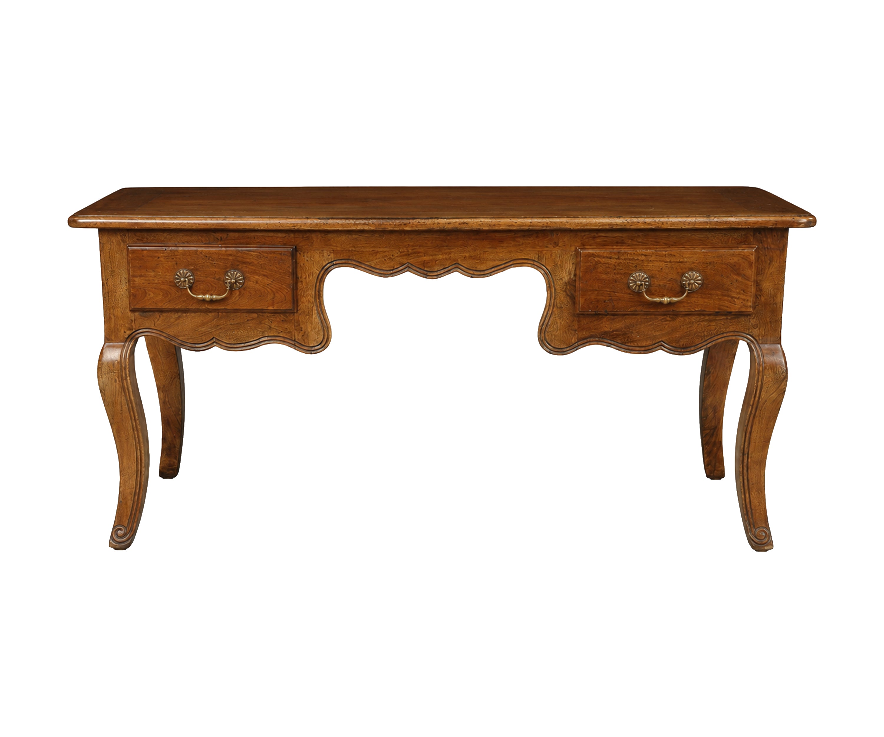 French Provincial Solid Wood Study Table with Two Drawers
