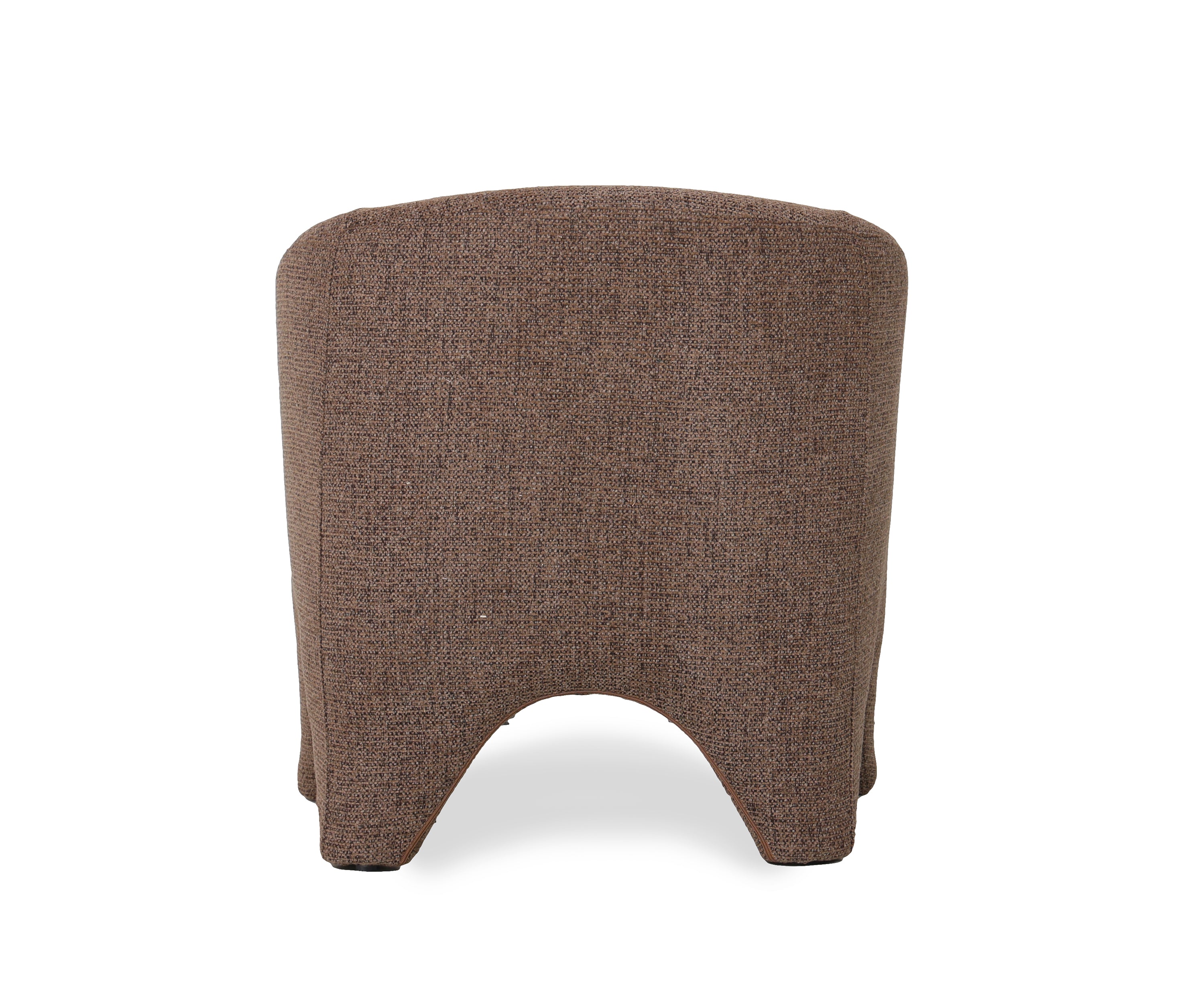 Barrel Back Accent Armchair in Mocha Brown Boucle